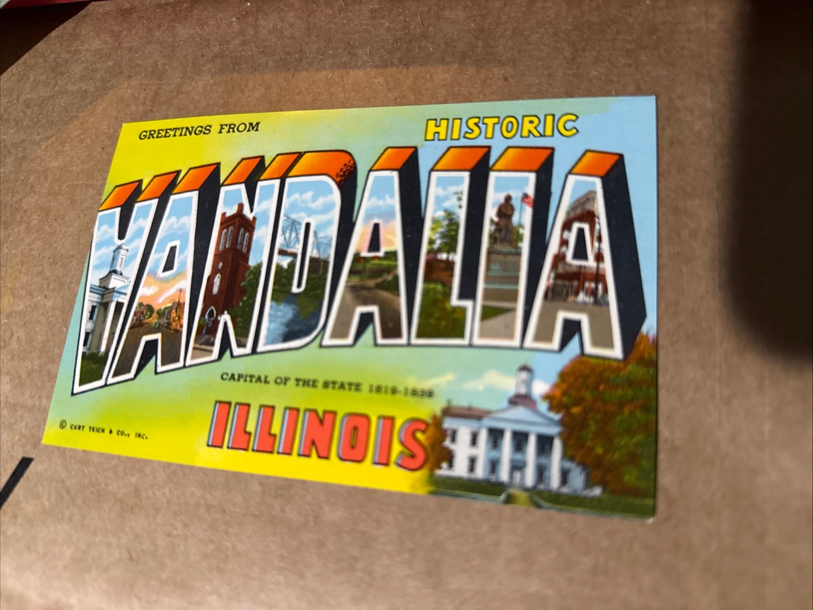 Vintage Greetings From Vandalia Illinois Postcard Vintage Greetings From Vandalia Illinois Postcard