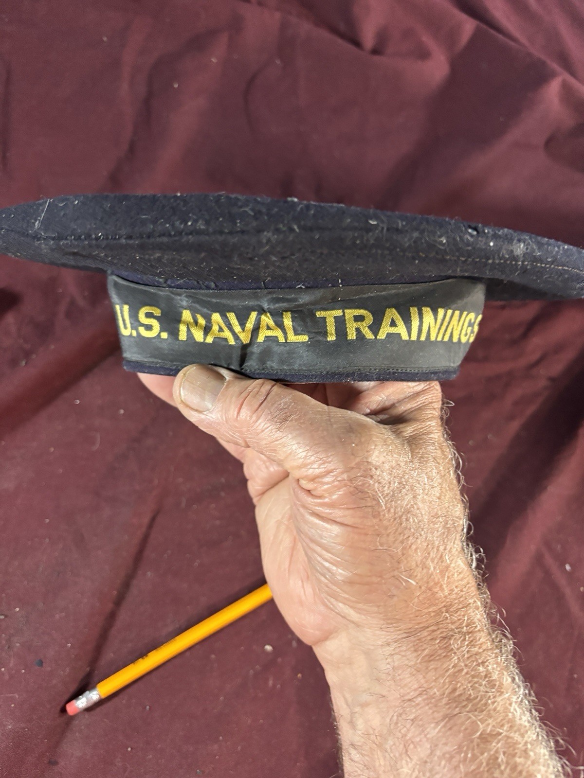 WWII Rare- US Naval Training Station Flat Hat US Navy Named: J Culp WWII Rare- US Naval Training Station Flat Hat US Navy Named: J Culp