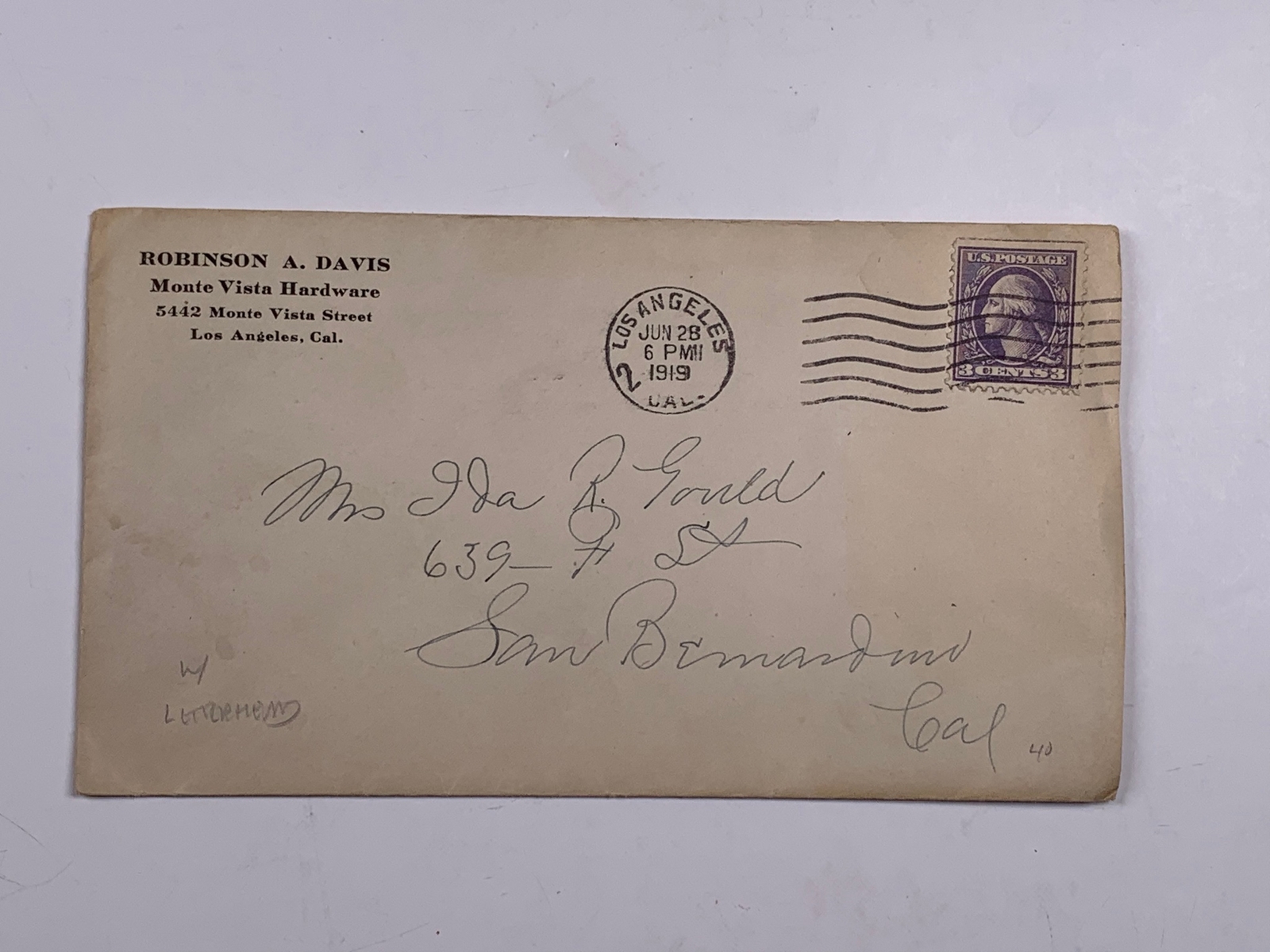 Antique Letterhead Monte Vista Hardware Los Angeles CA June 28 1919 Antique Letterhead Monte Vista Hardware Los Angeles CA June 28 1919