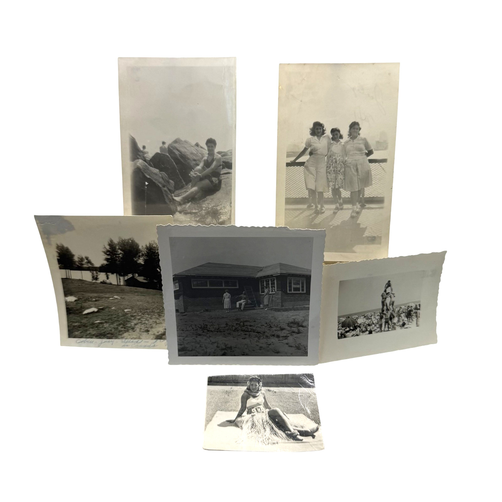 Vintage 1941 Family Beach Life Lot 6 Photos 1.75x2.5-2.75x4.5 B&W Gelatin Orig Vintage 1941 Family Beach Life Lot 6 Photos 1.75x2.5-2.75x4.5 B&W Gelatin Orig