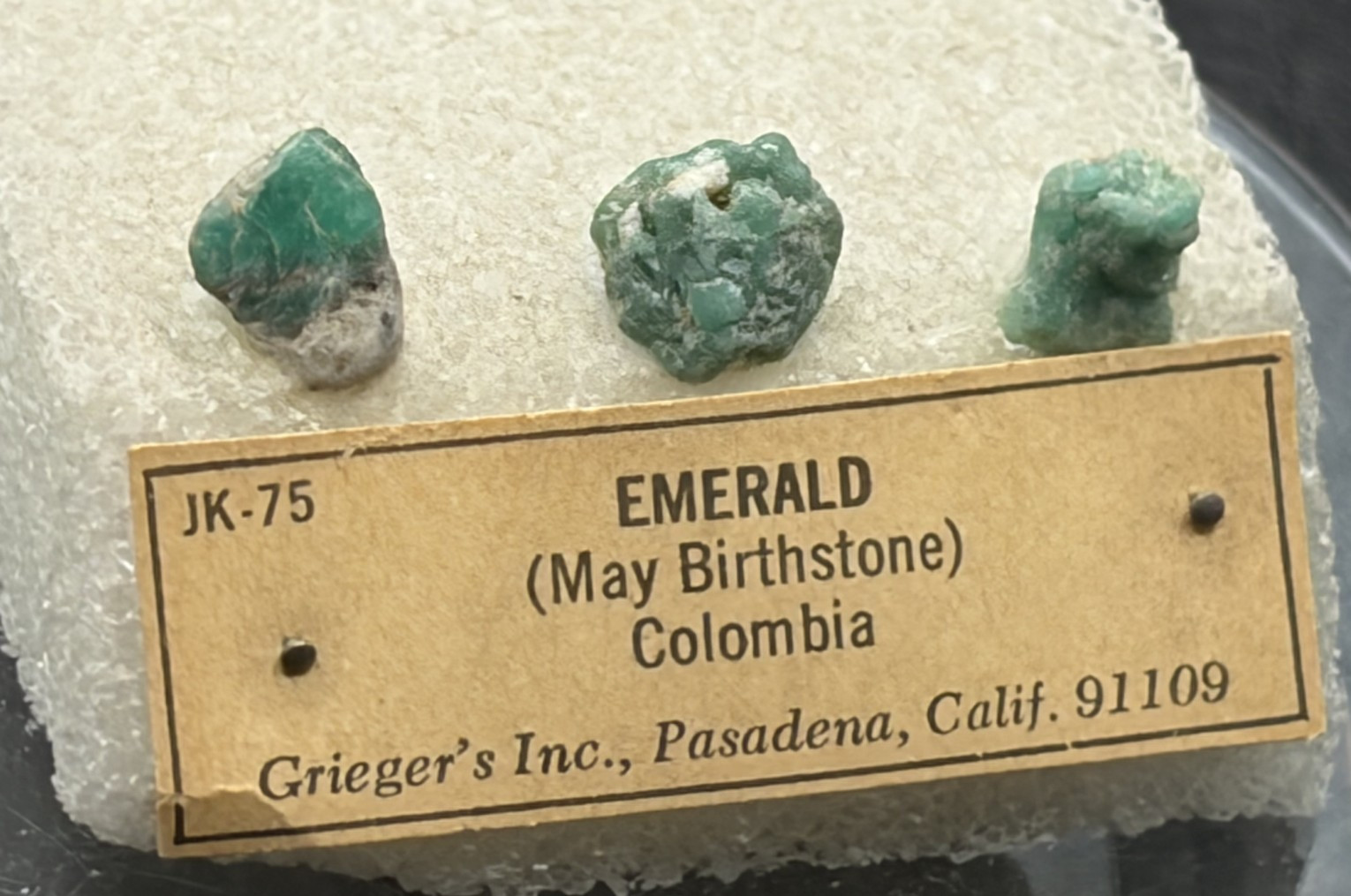COLOMBIAN EMERALD OLD STOCK SPECIMENS COLOMBIAN EMERALD OLD STOCK SPECIMENS