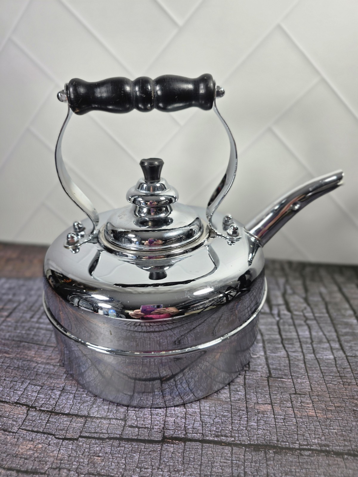 Vintage Simplex Patent Kettle Chrome Plt Solid Copper England Whistling Tea READ Vintage Simplex Patent Kettle Chrome Plt Solid Copper England Whistling Tea READ