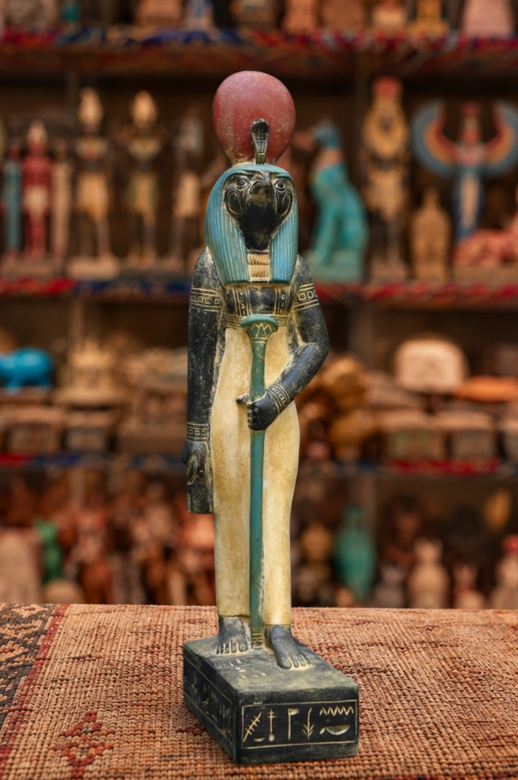 Large Heavy Ancient Egyptian Horus Stone Statue Carefully Hand Painted Large Heavy Ancient Egyptian Horus Stone Statue Carefully Hand Painted