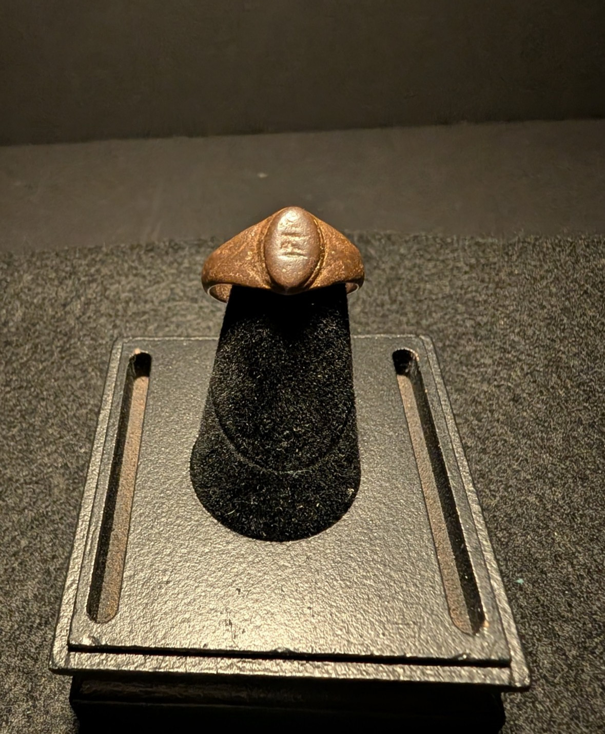 Ancient Roman or Medieval Bronze Signet Ring w/Engravings Size 8.5 US Authentic Ancient Roman or Medieval Bronze Signet Ring w/Engravings Size 8.5 US Authentic
