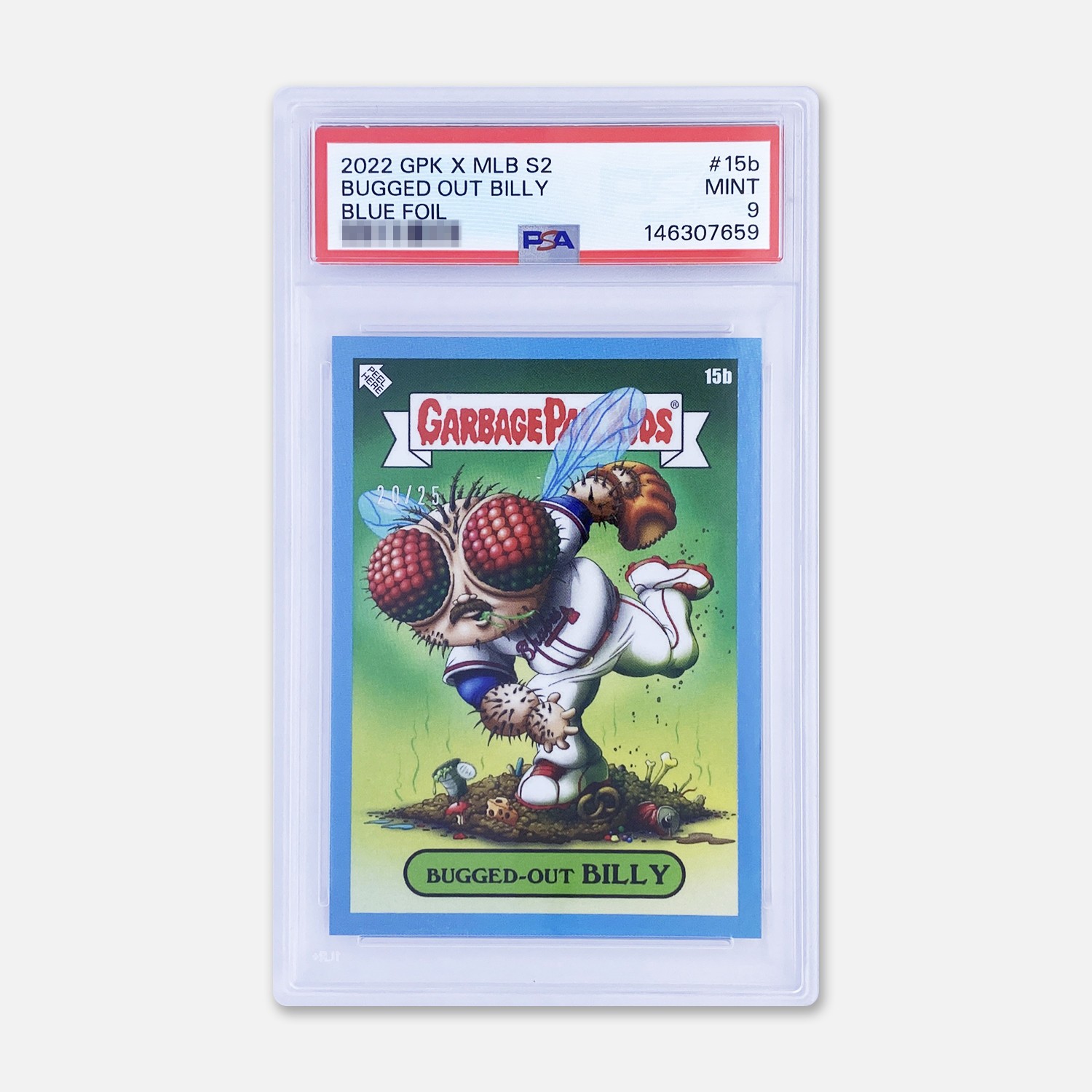 2022 TOPPS GPK x MLB S2 GARBAGE PAIL KIDS BUGGED-OUT BILLY BLUE FOIL 15b PSA 9 2022 TOPPS GPK x MLB S2 GARBAGE PAIL KIDS BUGGED-OUT BILLY BLUE FOIL 15b PSA 9