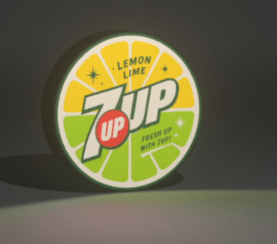 Vintage 7 UP Soda Light Box Retro 3D Printed Light Box Sign 9" NO LIGHTS Vintage 7 UP Soda Light Box Retro 3D Printed Light Box Sign 9" NO LIGHTS