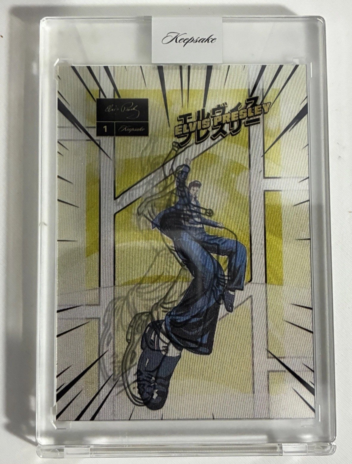 2026 Keepsake Elvis Presley 4-D Insert #1 Manga Jump Art DMCPIXELS 1 in 20 Cases 2026 Keepsake Elvis Presley 4-D Insert #1 Manga Jump Art DMCPIXELS 1 in 20 Cases