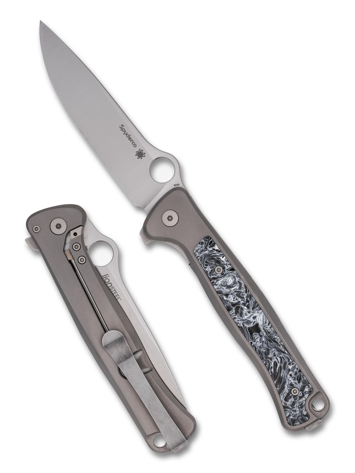 Spyderco Slym Knife C271TIP Satin Plain Edge M390 Blade Titanium w/Carbon Fiber Spyderco Slym Knife C271TIP Satin Plain Edge M390 Blade Titanium w/Carbon Fiber