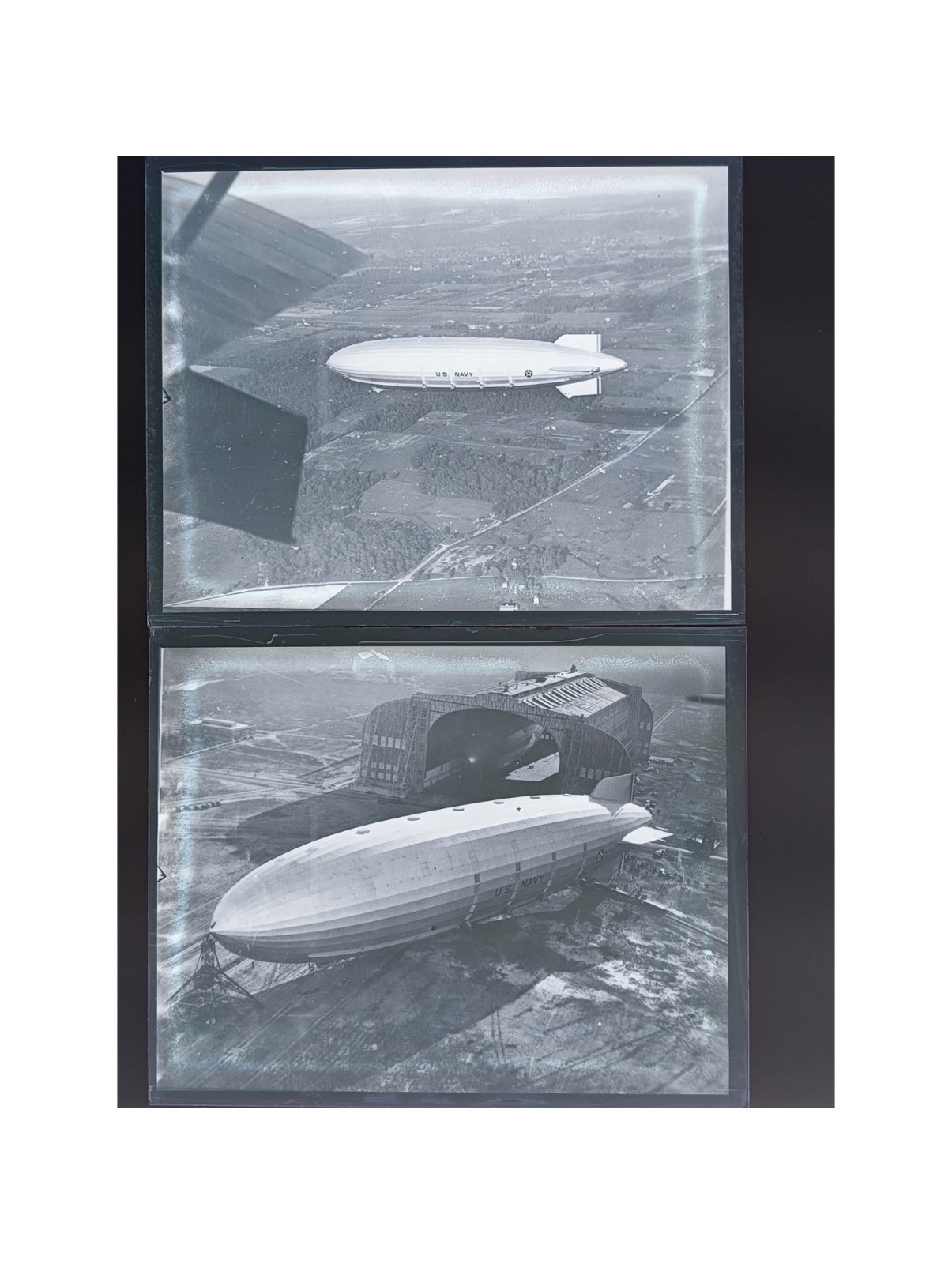 1931 USS Akron Airship Lakehurst NJ Hangar Blimp Glass Negatives (2) Jones OOAK 1931 USS Akron Airship Lakehurst NJ Hangar Blimp Glass Negatives (2) Jones OOAK