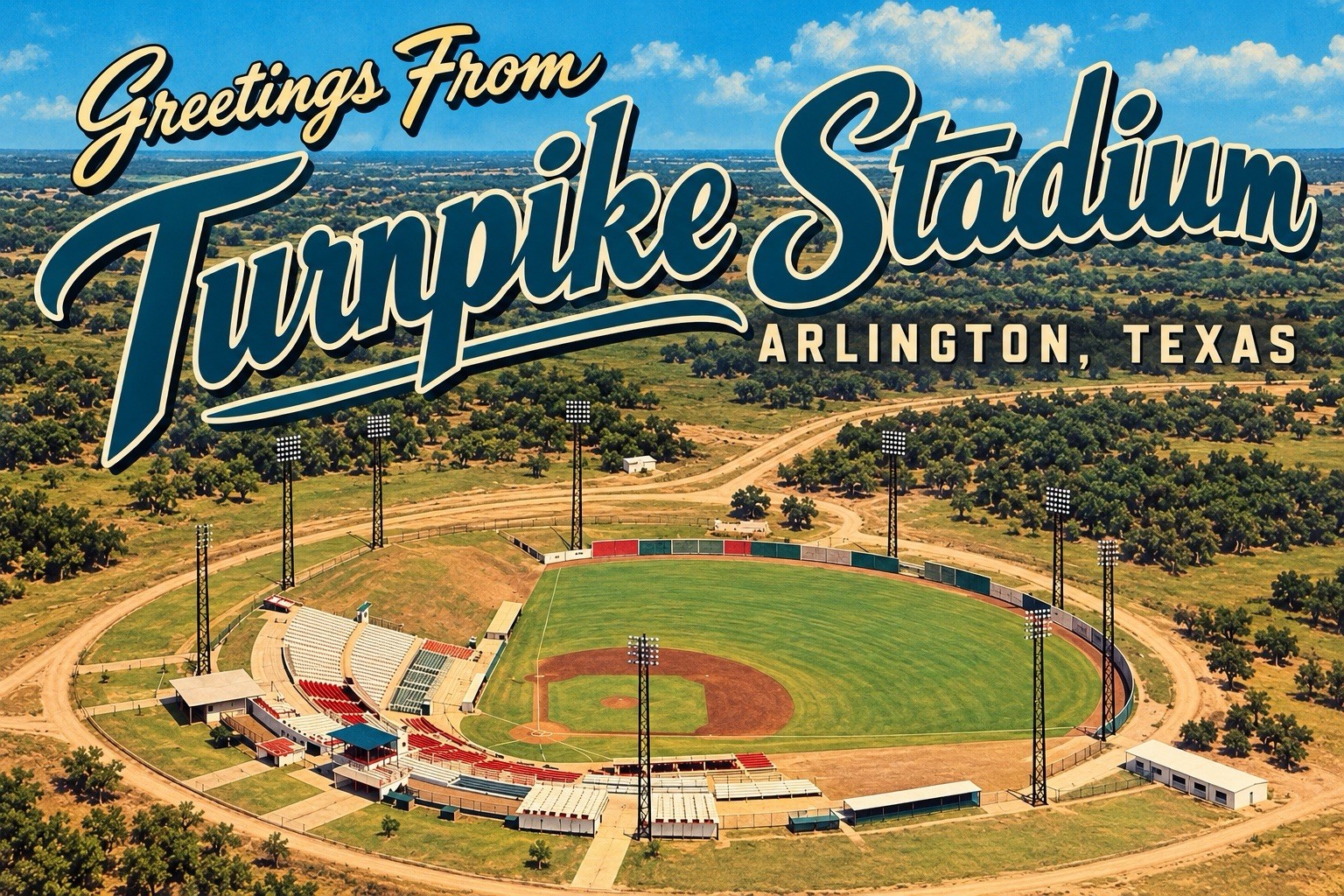 Turnpike Stadium Arlington, Texas MODERN Postcard 4x6 Baseball E372 Turnpike Stadium Arlington, Texas MODERN Postcard 4x6 Baseball E372