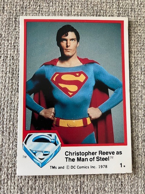 1978 Topps United Kingdom Superman Christopher Reeve as The Man of Steel #1 1978 Topps United Kingdom Superman Christopher Reeve as The Man of Steel #1