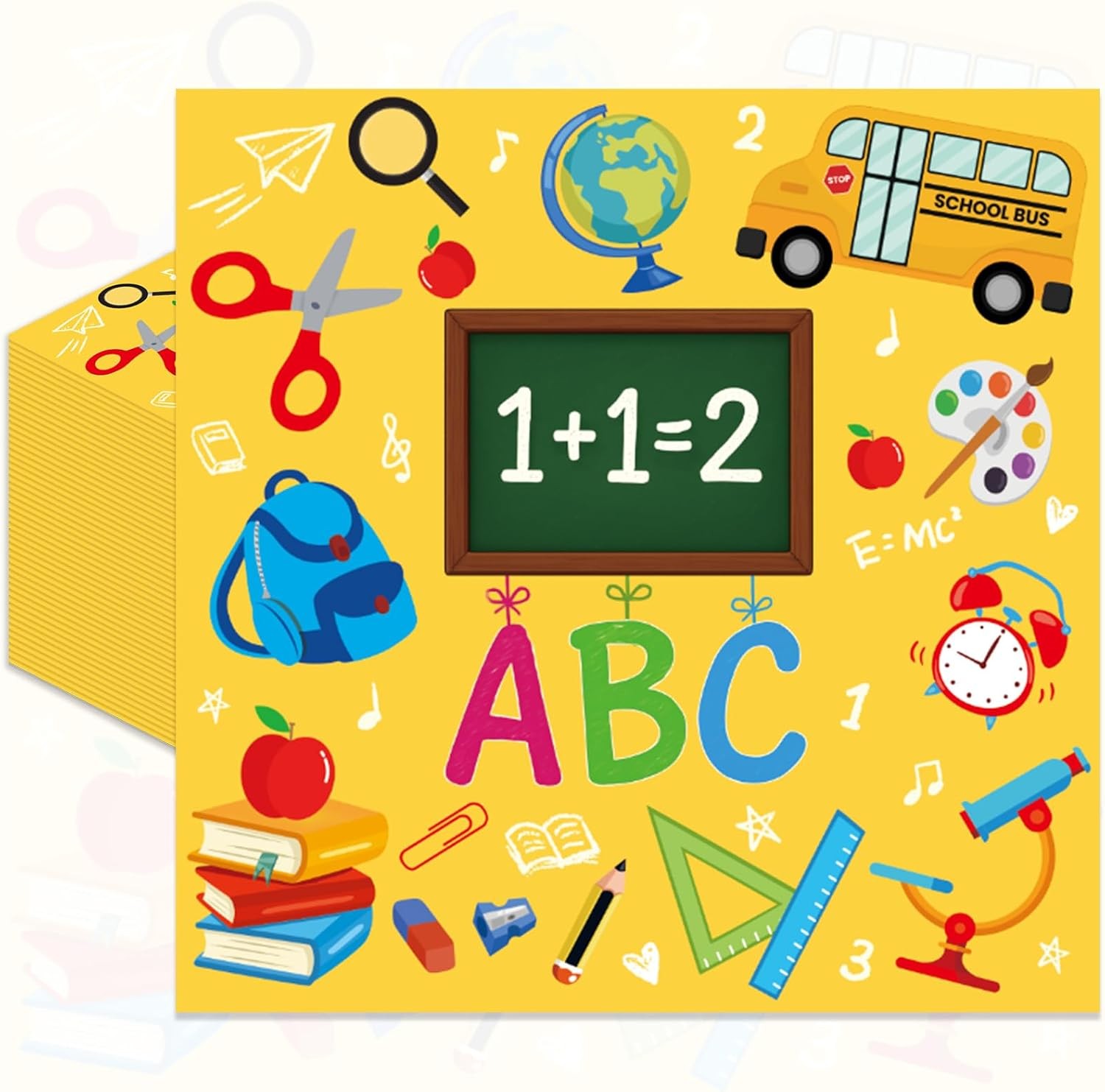 50 Pcs Back to School Paper Napkins for Kindergarten Classroom Teachers 50 Pcs Back to School Paper Napkins for Kindergarten Classroom Teachers