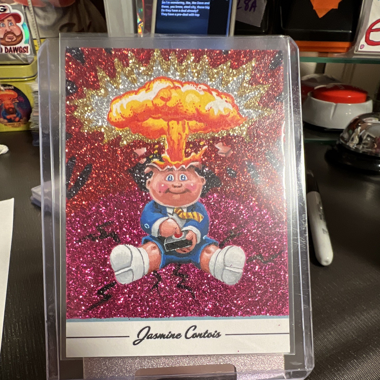 2024 Garbage Pail Kids Adam Bomb Custom Sketch Card 1/1 Hard Signed Contois 2024 Garbage Pail Kids Adam Bomb Custom Sketch Card 1/1 Hard Signed Contois