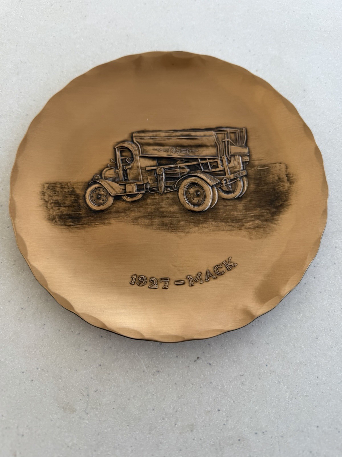 Vintage Bronze Plate Hand Made By Natale Leesburg 1927 Mack truck 7”