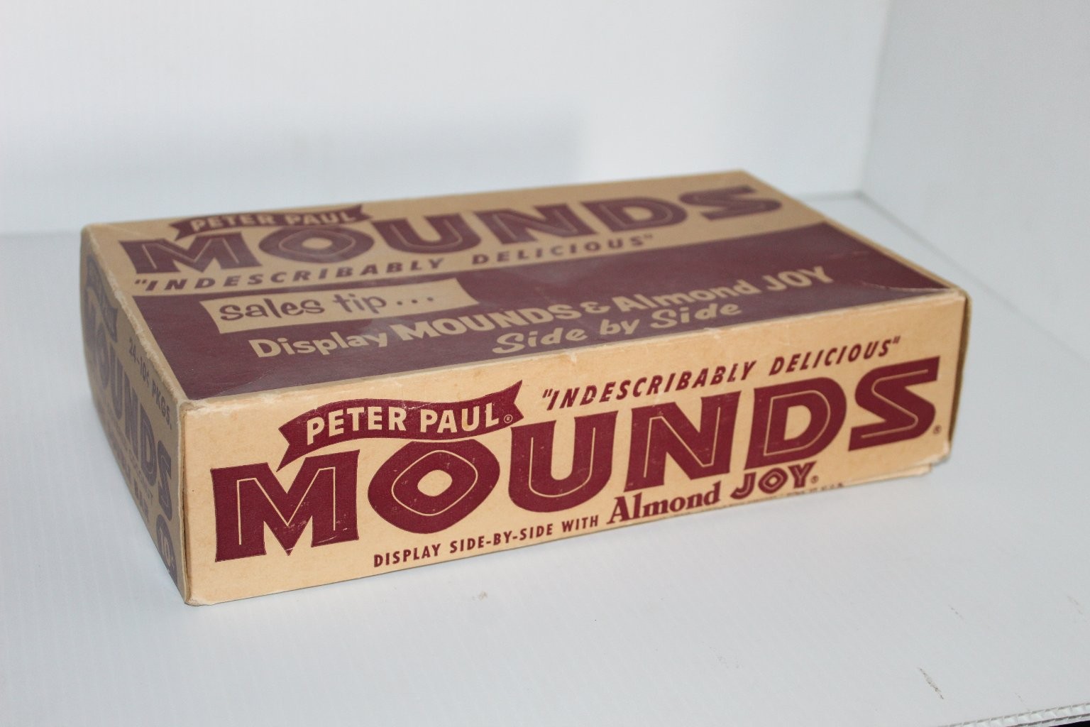 Vintage Peter Paul Mounds & Almond Joy Candy Bar Display Box Advertising Sign
