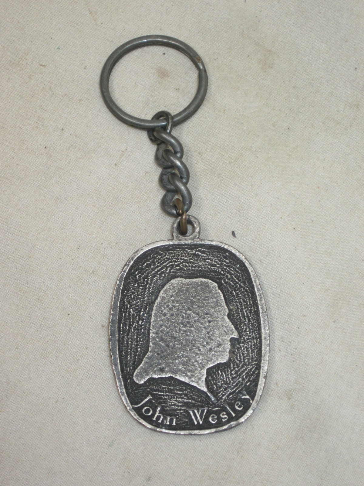 vintage John Wesley Insurance Indianapolis metal key chain FOB Pendant vintage John Wesley Insurance Indianapolis metal key chain FOB Pendant