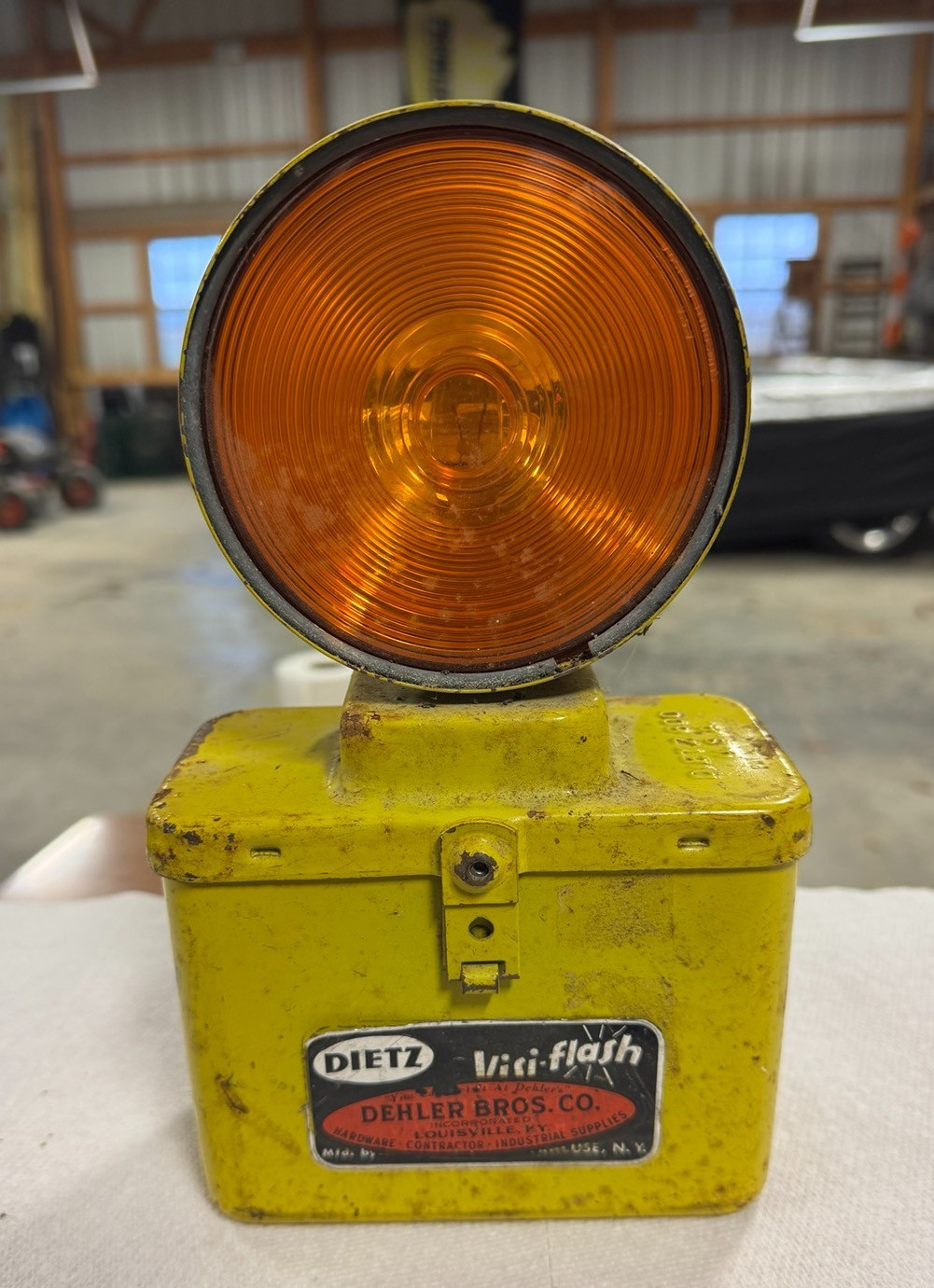 60's Vintage Dietz 600 Visi-Flash Flasher Light Warning Light Amber Lens 60's Vintage Dietz 600 Visi-Flash Flasher Light Warning Light Amber Lens