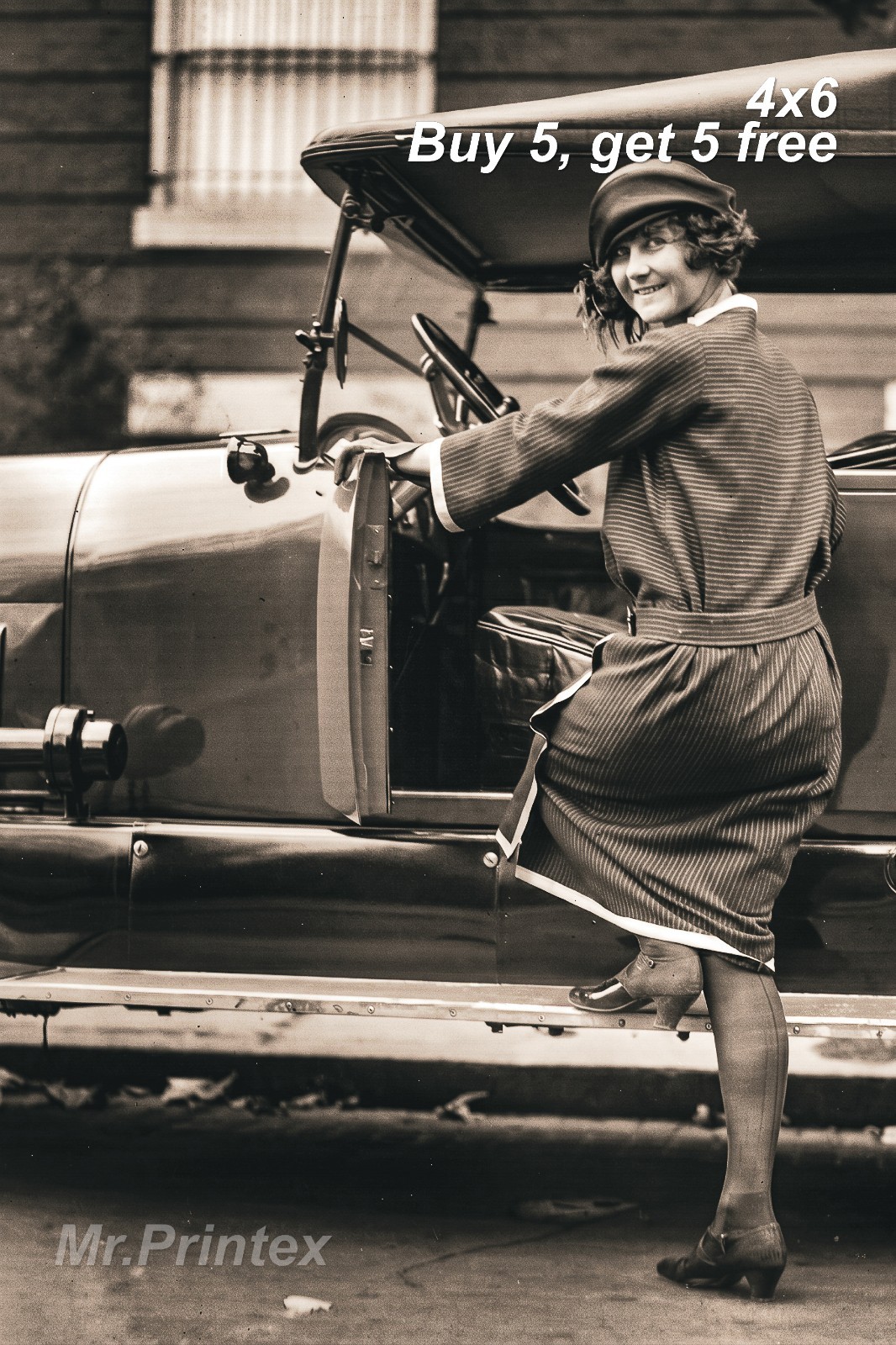 1920s Flapper Woman π Vintage Car - 4x6 Photo - Antique Car Portrait 1920s Flapper Woman π Vintage Car - 4x6 Photo - Antique Car Portrait