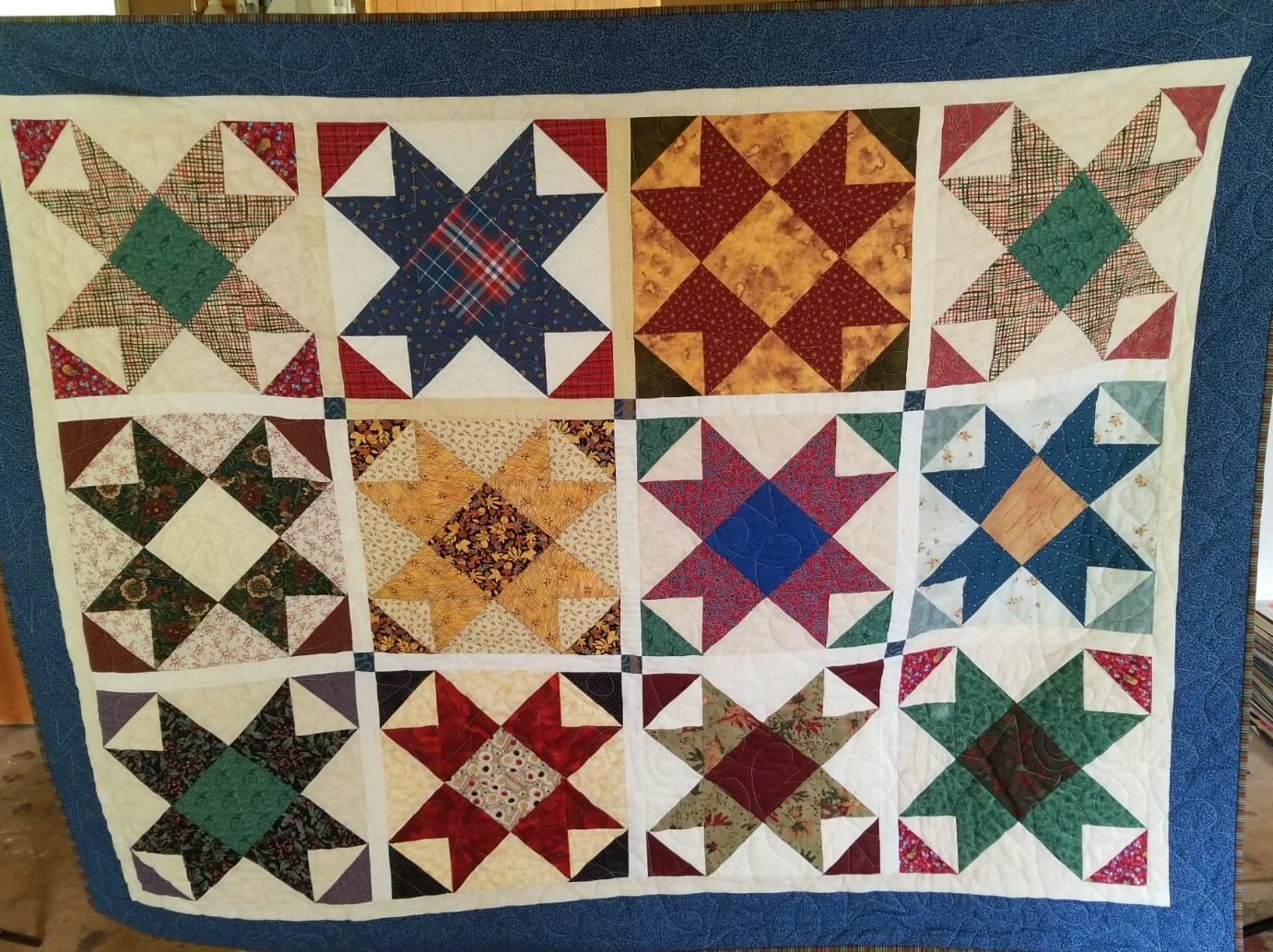 Quilt Vintage Farmer's Daughter Block Style Handmade 46" x 56" Estate Sale Quilt Vintage Farmer's Daughter Block Style Handmade 46" x 56" Estate Sale