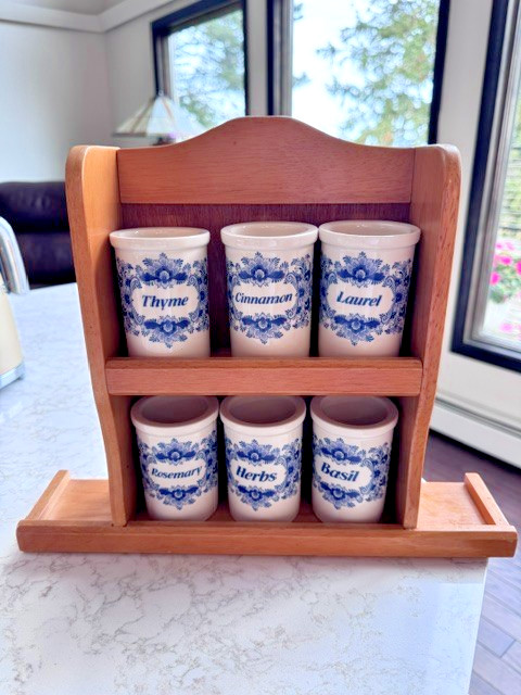 Vintage Elesva Country Dutch Blue and White Ceramic Spice and Herb Delftware Vintage Elesva Country Dutch Blue and White Ceramic Spice and Herb Delftware