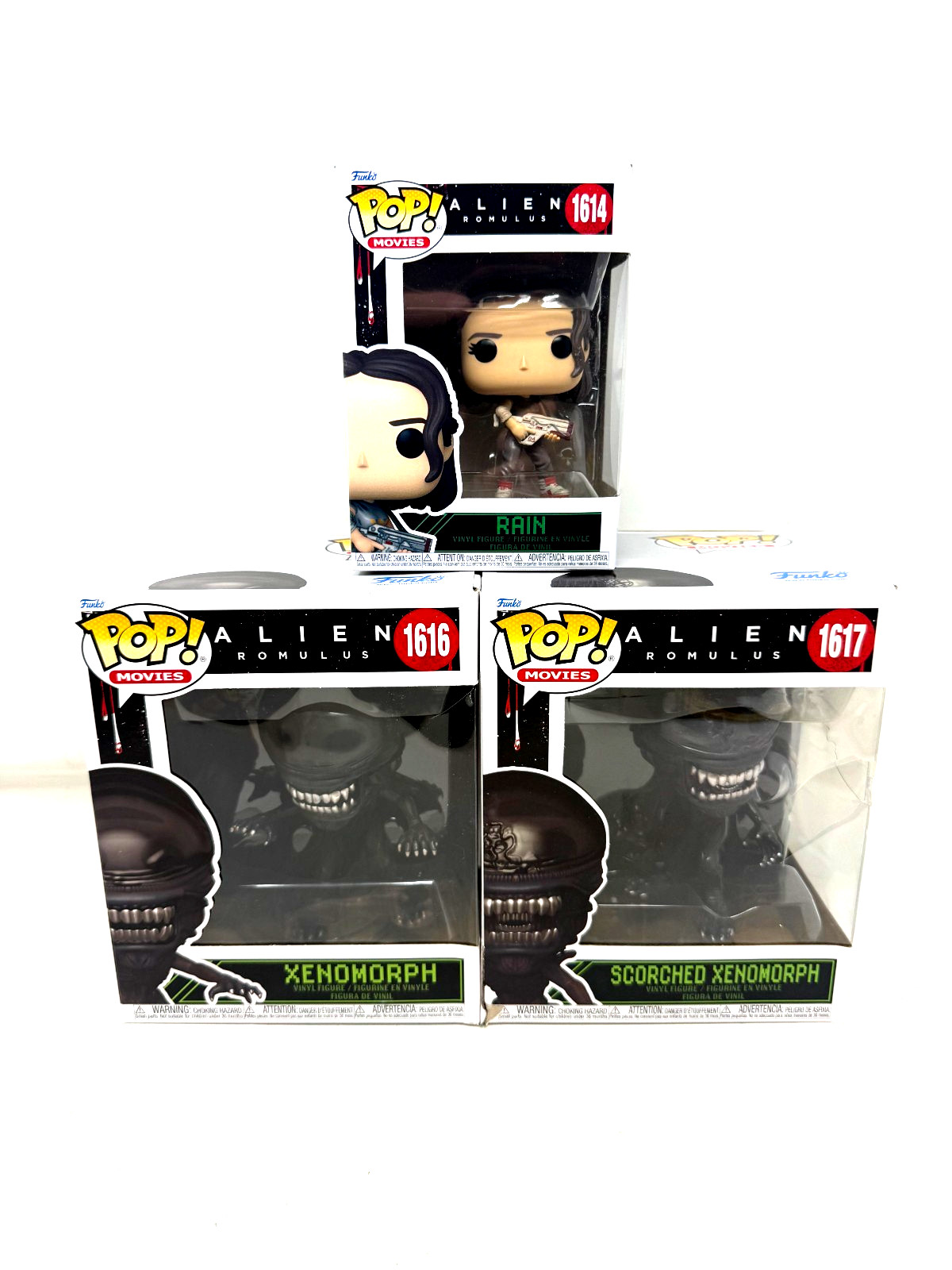 Funko Pop Alien Romulus Set Rain Xenomorph 1616 1617 1614 Figures NEW (M4) Funko Pop Alien Romulus Set Rain Xenomorph 1616 1617 1614 Figures NEW (M4)