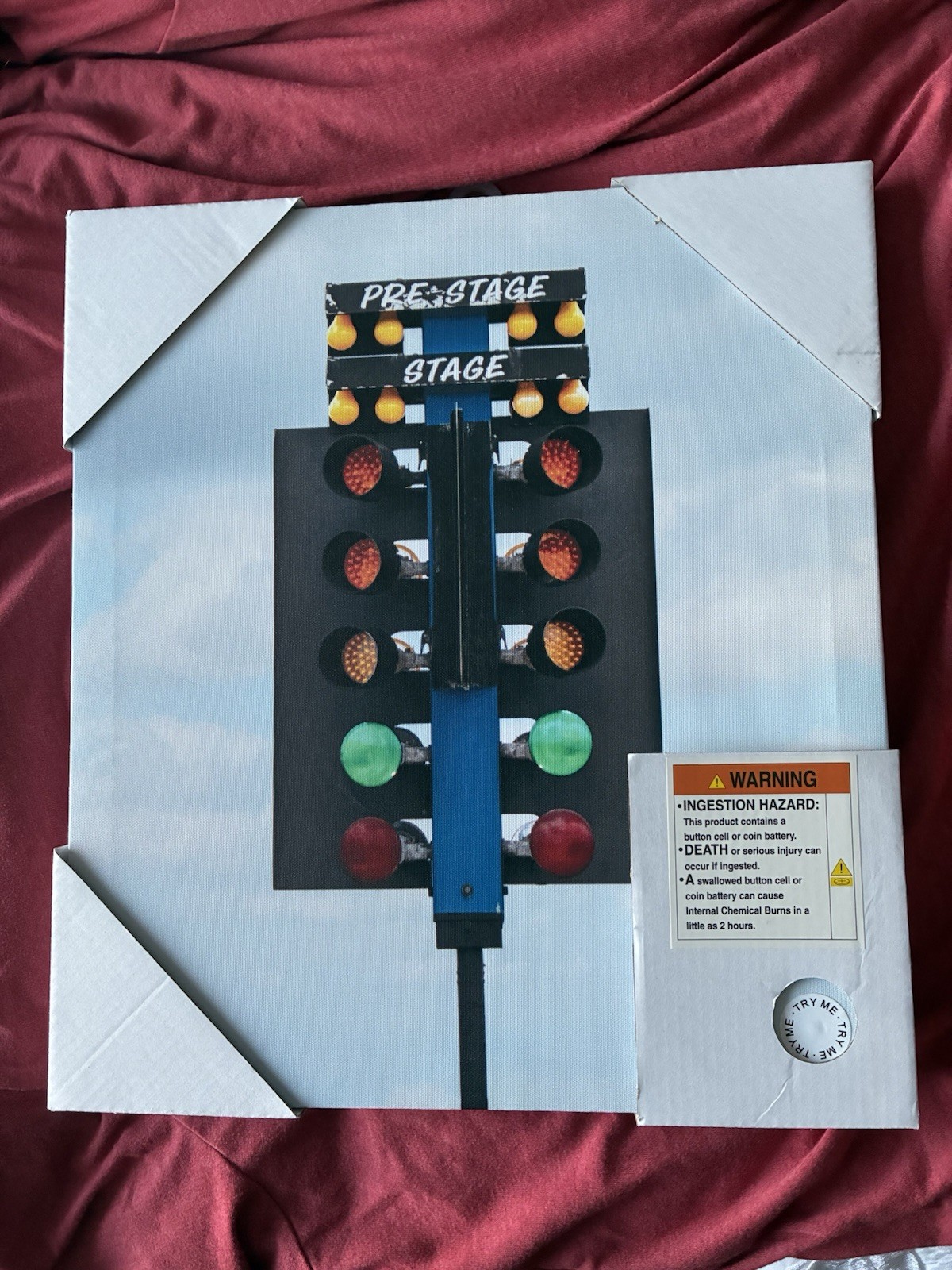 Drag Racing Sign With Working Lights It Takes 2 Double AA Batteries Drag Racing Sign With Working Lights It Takes 2 Double AA Batteries