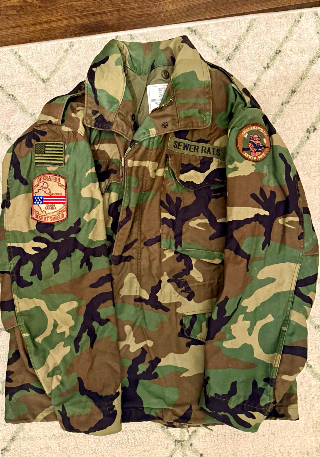 Vintage Alpha Industries M65 Field Jacket Large Regular USA Desert Shield Patche Vintage Alpha Industries M65 Field Jacket Large Regular USA Desert Shield Patche