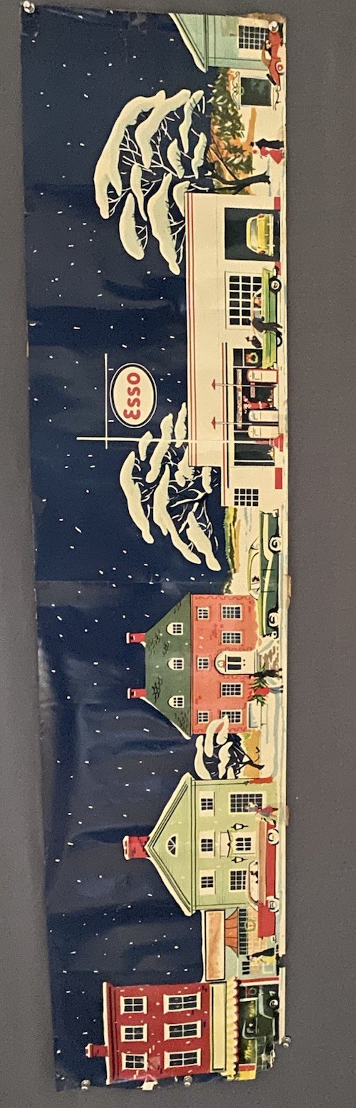 Vintage Esso Gas Station Poster Vertical Decorative Winter Scene 54" x 12" A Vintage Esso Gas Station Poster Vertical Decorative Winter Scene 54" x 12" A