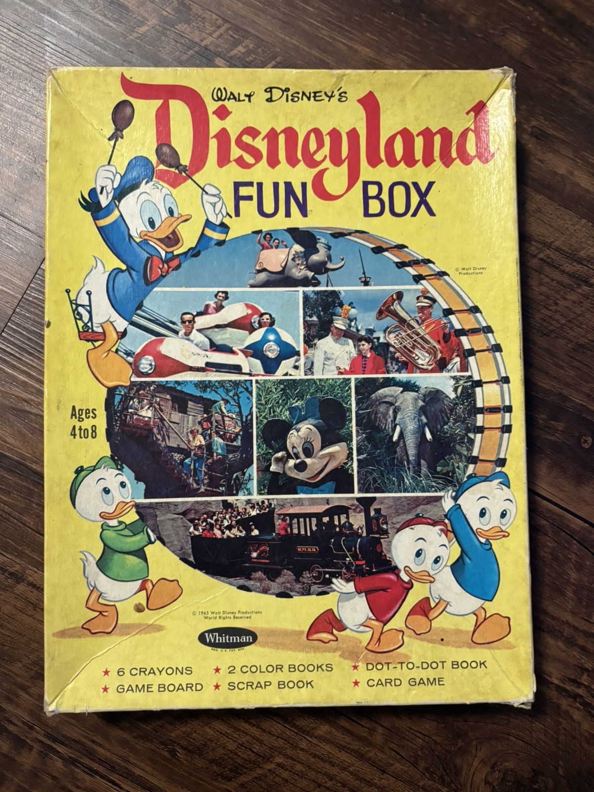 Disneyland 1965 Fun Box Card & Board Game w/ Color Books Disneyland 1965 Fun Box Card & Board Game w/ Color Books