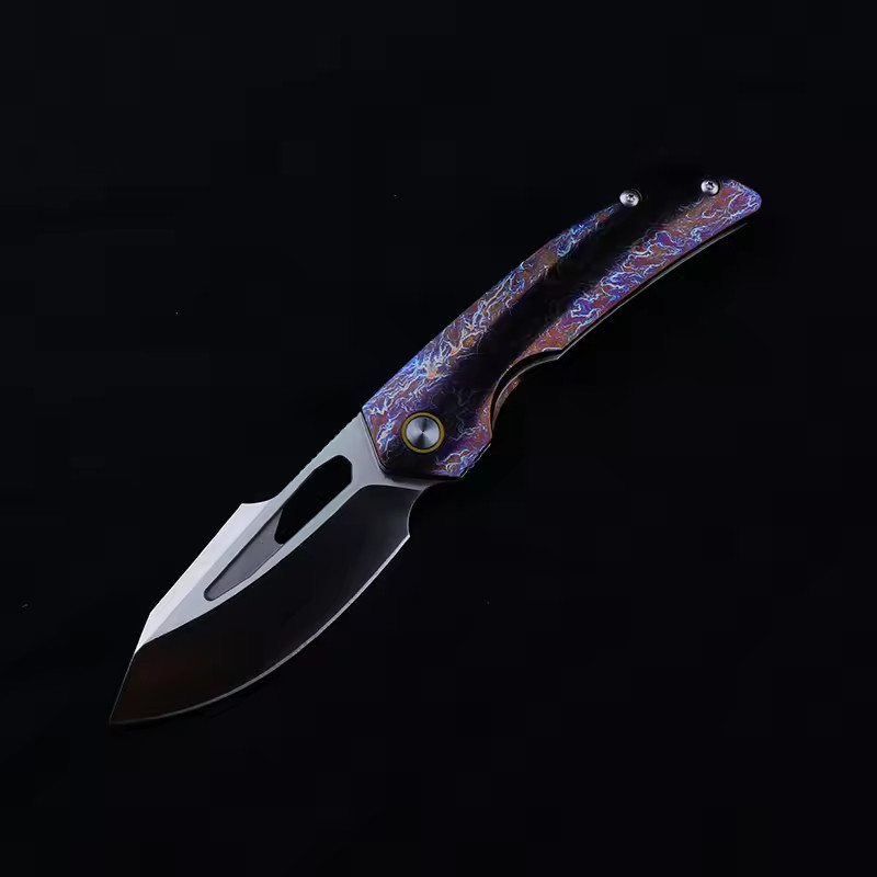New TC4 Titanium Alloy Custom Anodized Handle EDC Tactical Folding Pocketknife New TC4 Titanium Alloy Custom Anodized Handle EDC Tactical Folding Pocketknife