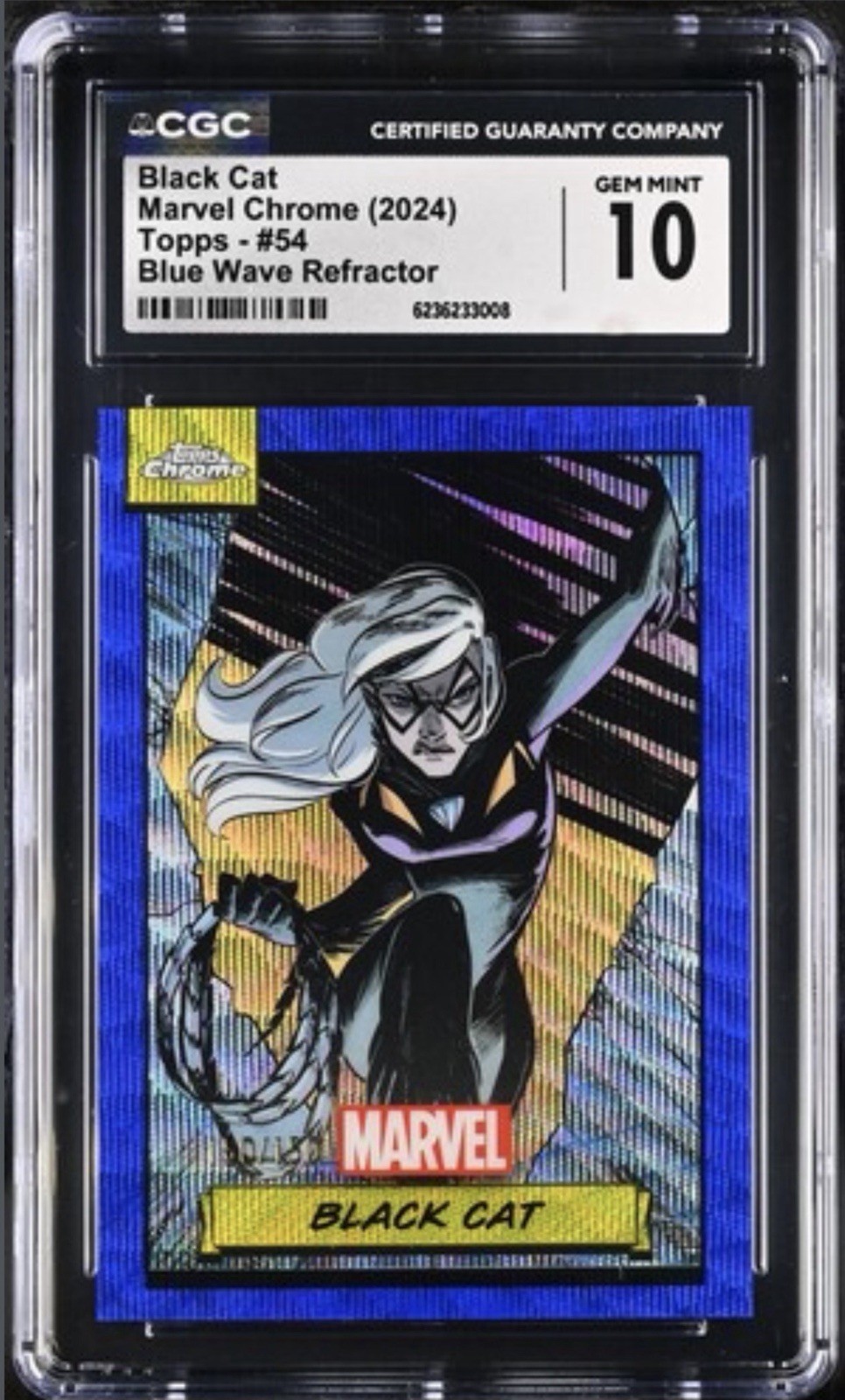 2024 Topps Marvel Chrome Blue Wave Refractor #54 Black Cat CGC 10