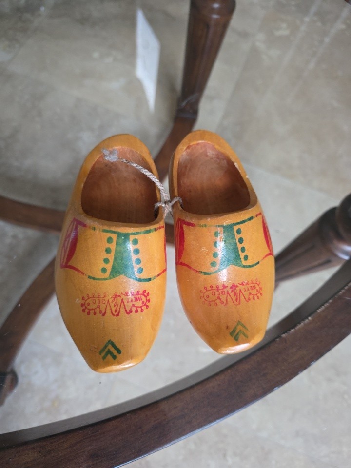Dutch Vintage Wooden Clogs Hand-Painted, Hand-Carved 6.5" Dutch Vintage Wooden Clogs Hand-Painted, Hand-Carved 6.5"