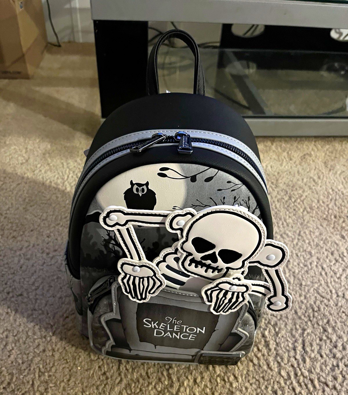 Loungefly Disney The Skeleton Dance Glow in the Dark Mini Backpack Black/Gray Loungefly Disney The Skeleton Dance Glow in the Dark Mini Backpack Black/Gray
