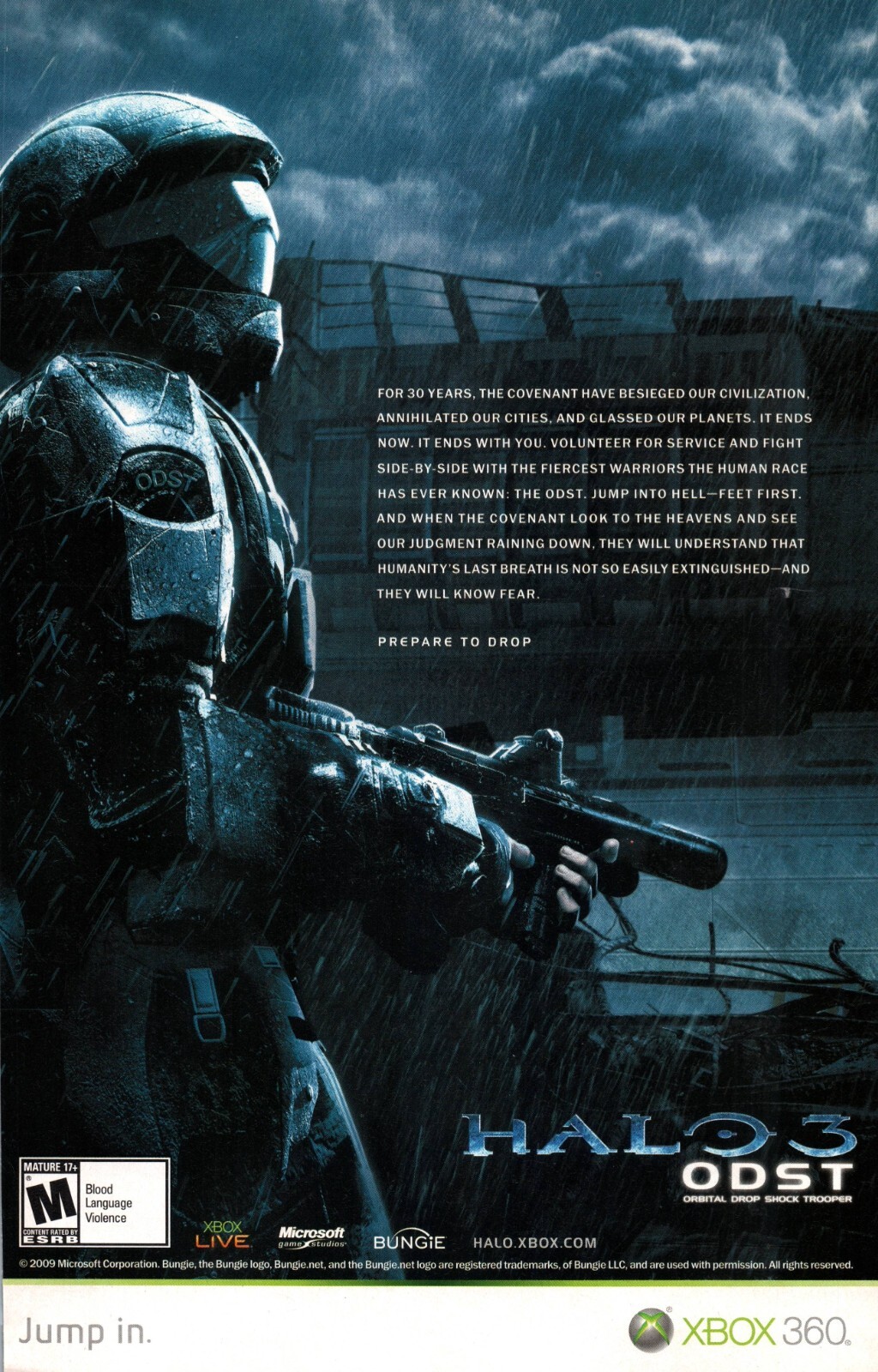 VINTAGE ADVERTISING HALO 3 ORBITAL DROP SHOCK TROOPER FOR MS XBOX CONSOLE 2009 VINTAGE ADVERTISING HALO 3 ORBITAL DROP SHOCK TROOPER FOR MS XBOX CONSOLE 2009