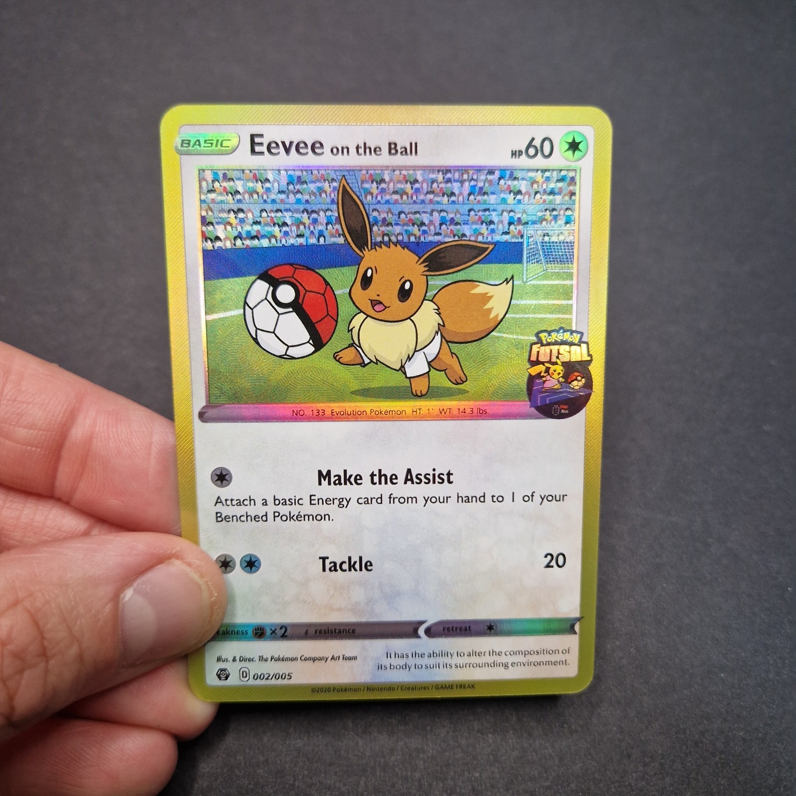 Pokemon Set of 5 - Pikachu, Eevee Holo On The Ball Style Football Custom Cards Pokemon Set of 5 - Pikachu, Eevee Holo On The Ball Style Football Custom Cards