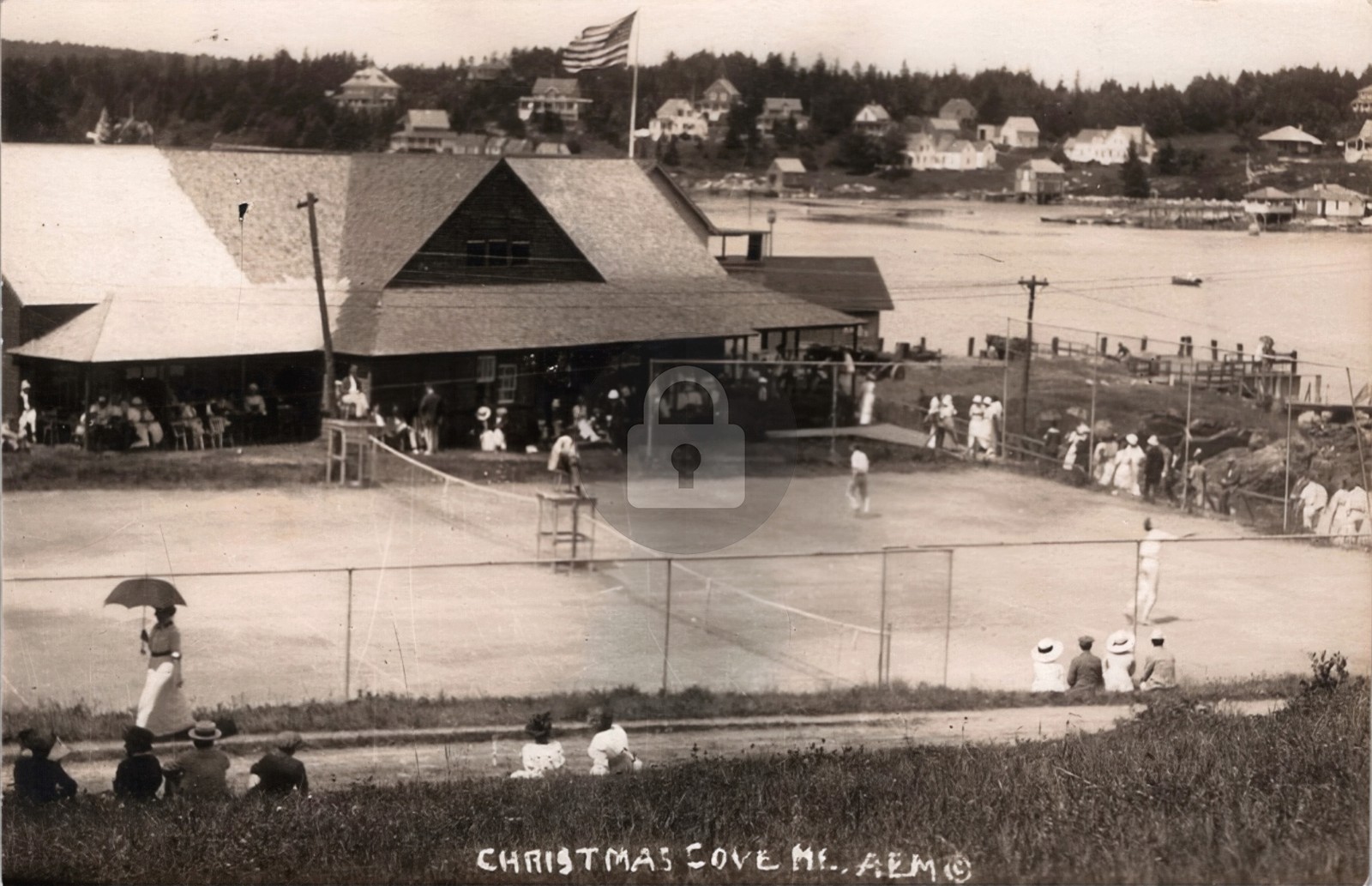 South Bristol ME Maine Christmas Cove Tennis RPPC Photo Postcard COPY South Bristol ME Maine Christmas Cove Tennis RPPC Photo Postcard COPY