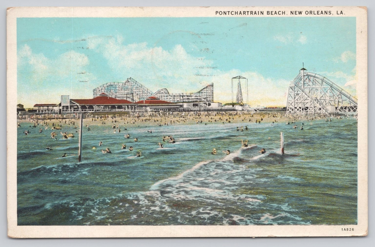 Pontchartrain Beach New Orleans LA Vintage Linen Postcard Amusement Park Pontchartrain Beach New Orleans LA Vintage Linen Postcard Amusement Park