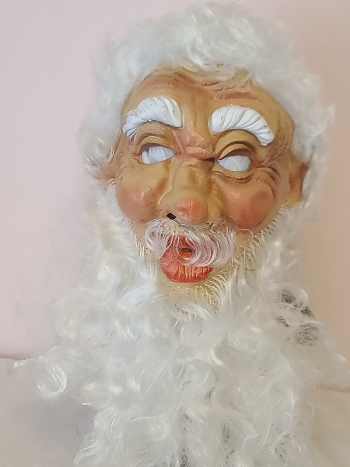 (A20) VTG Cesar Santa Claus Mask Plastic Face w Beard Christmas Halloween '81 (A20) VTG Cesar Santa Claus Mask Plastic Face w Beard Christmas Halloween '81