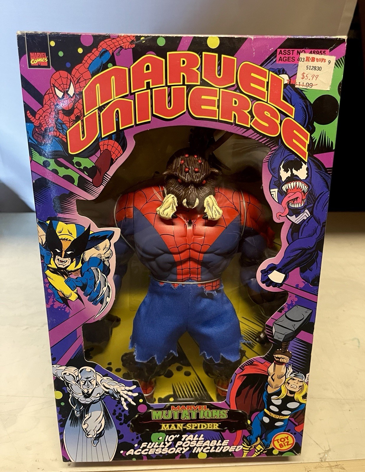 SPIDER MAN TOY BIZ MAN-SPIDER MARVEL UNIVERSE 10" ACTION FIGURE SPIDER 1998 NEW SPIDER MAN TOY BIZ MAN-SPIDER MARVEL UNIVERSE 10" ACTION FIGURE SPIDER 1998 NEW