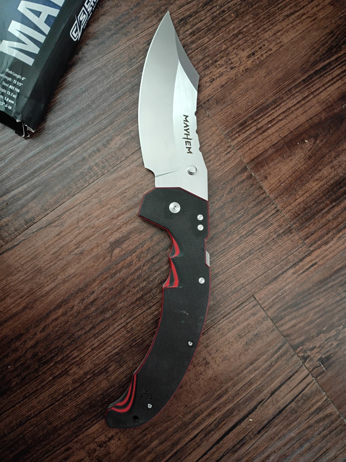 Cold Steel Mayhem Aus10a Atlas Lock Cleaver Red G10 CS-FL-60DPLM Cold Steel Mayhem Aus10a Atlas Lock Cleaver Red G10 CS-FL-60DPLM