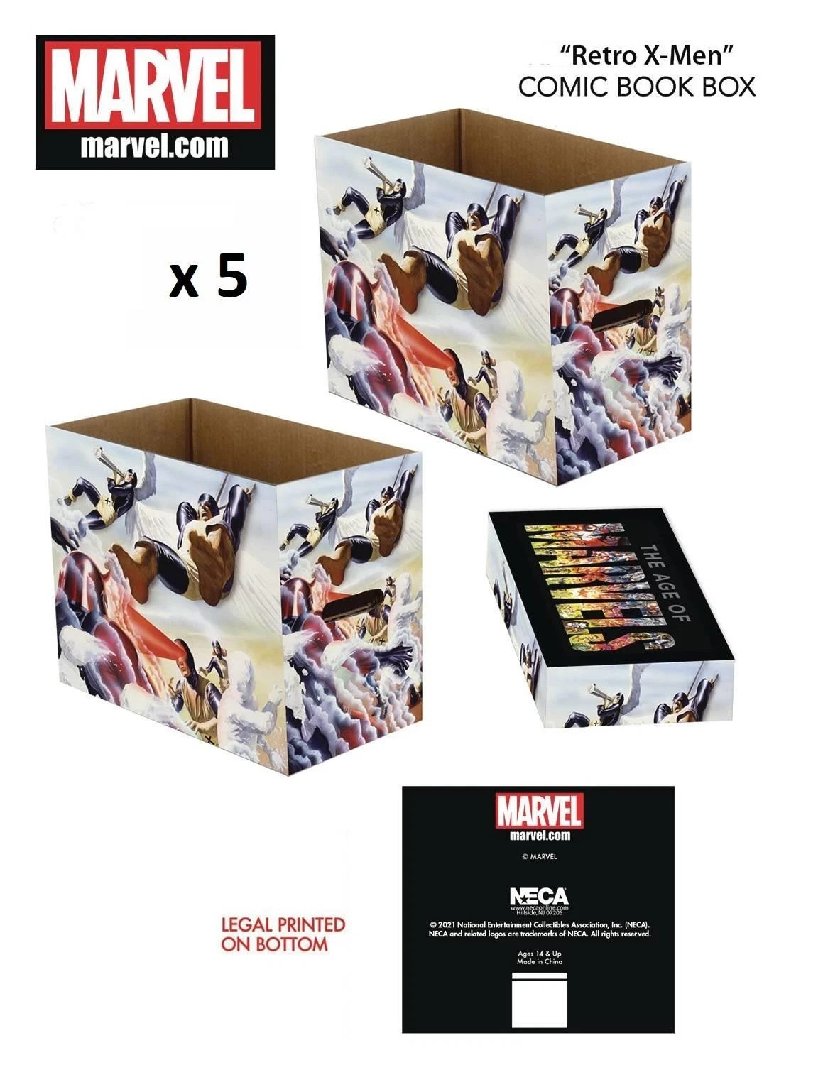 Marvel Comics Retro X-men Short Comic Storage Box- 5 Pack Bundle CASE Marvel Comics Retro X-men Short Comic Storage Box- 5 Pack Bundle CASE