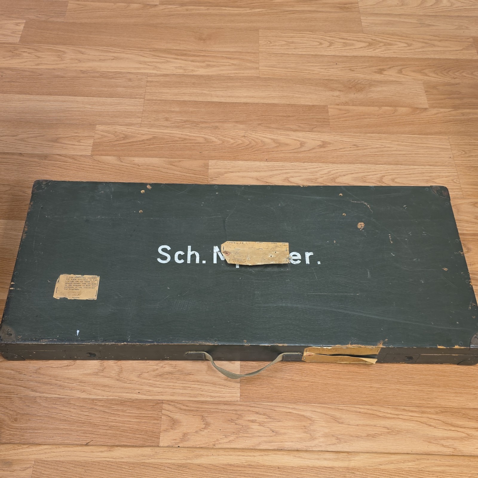 1940 WWII German Sch. Mpl. Ger. Military Machine Gun Weapons Wood Transit Case