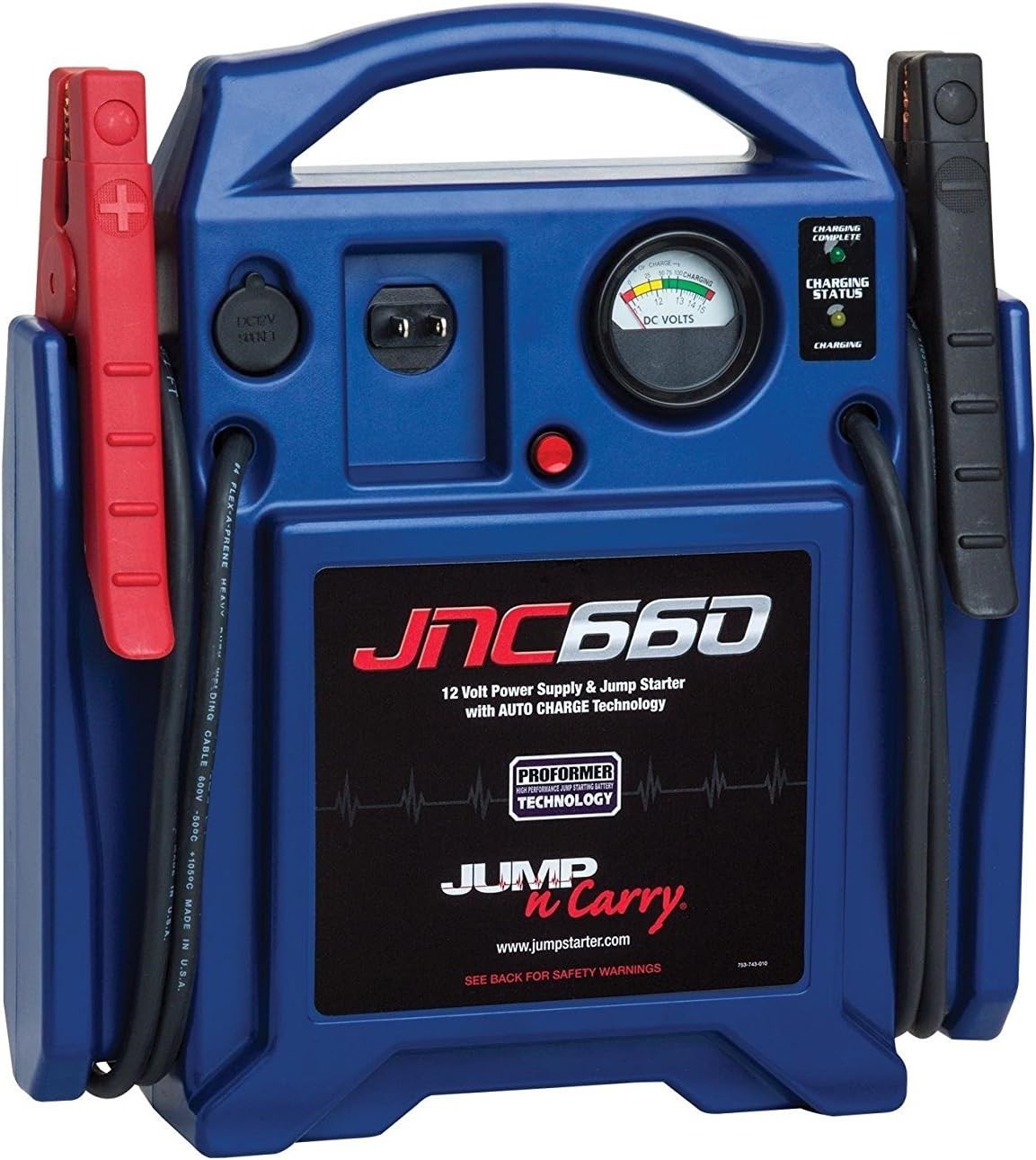 JNC660 1700 Peak Amp 12V Jump Starter Portable Car Battery Booster Blue