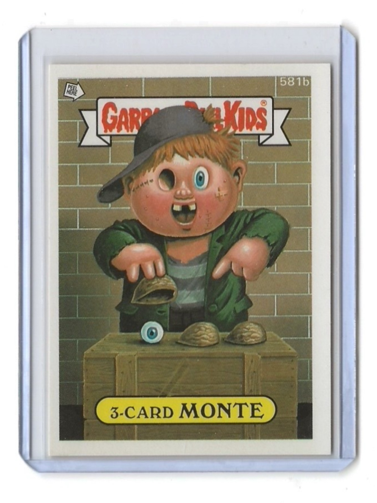1988 Topps Garbage Pail Kids 15th Series Pinocchio Boner Error 581b 3-Card Monte