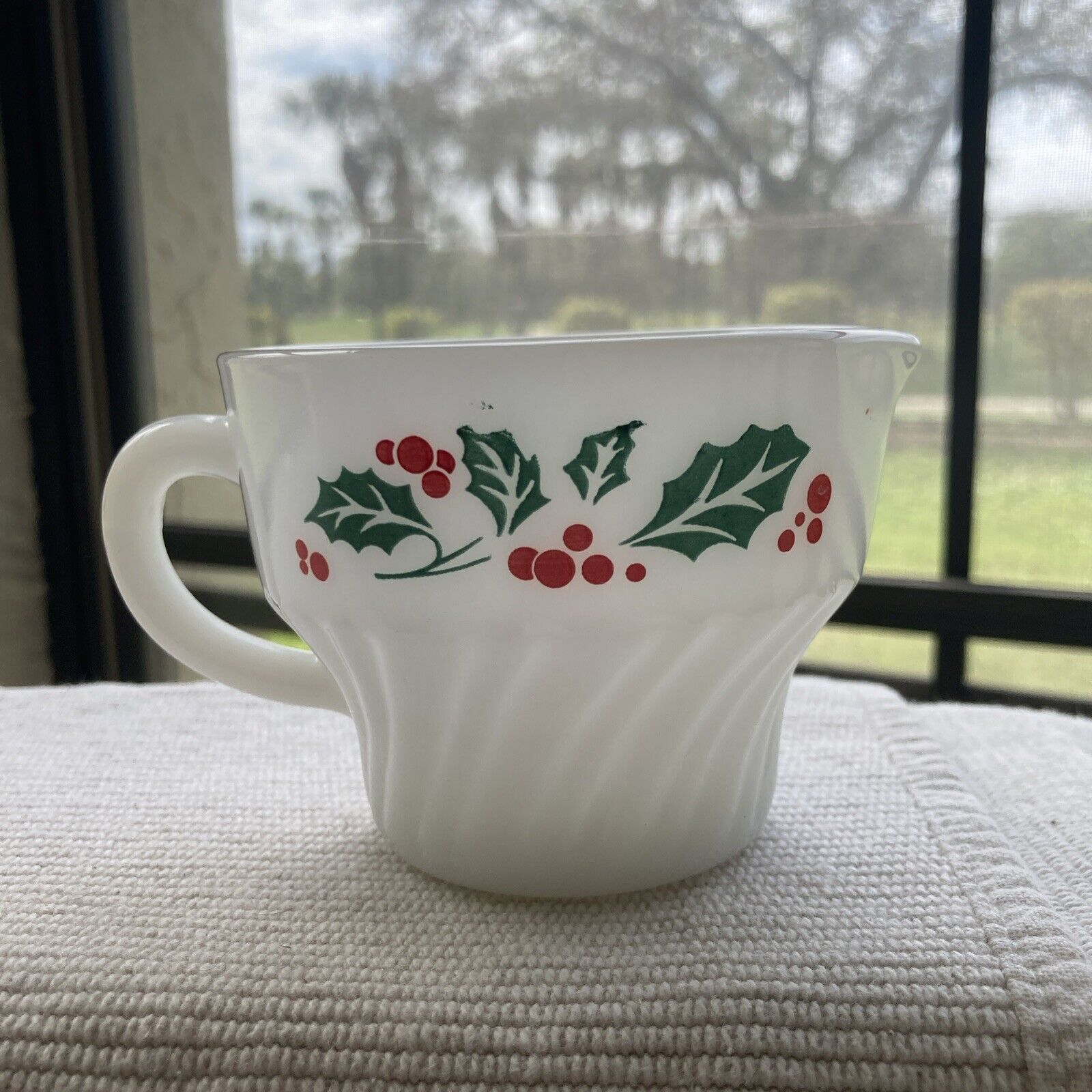 Vintage Termocrisa Creamer Holly & Berry Christmas White Milk Glass Replacement