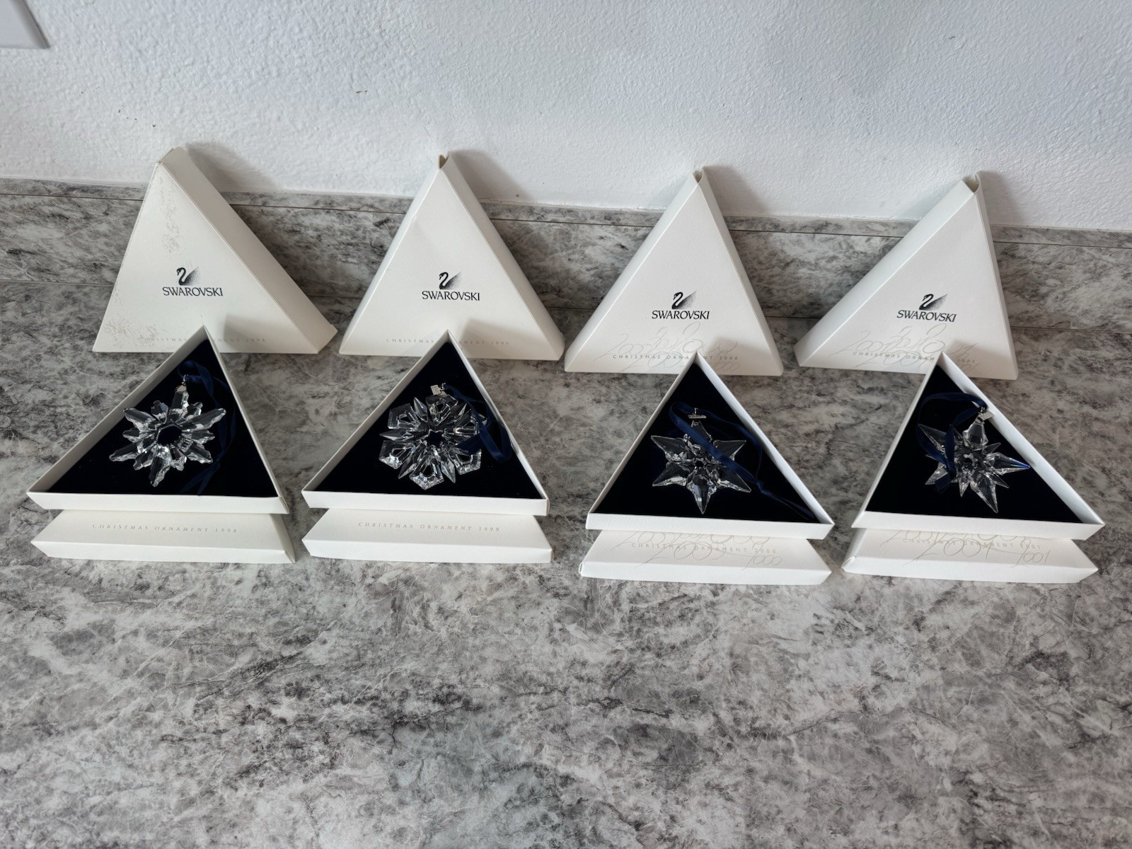 Swarovski Crystal Ornament Lot (19 total) 1998-2001, 2002-2009, 2012-2018 Swarovski Crystal Ornament Lot (19 total) 1998-2001, 2002-2009, 2012-2018