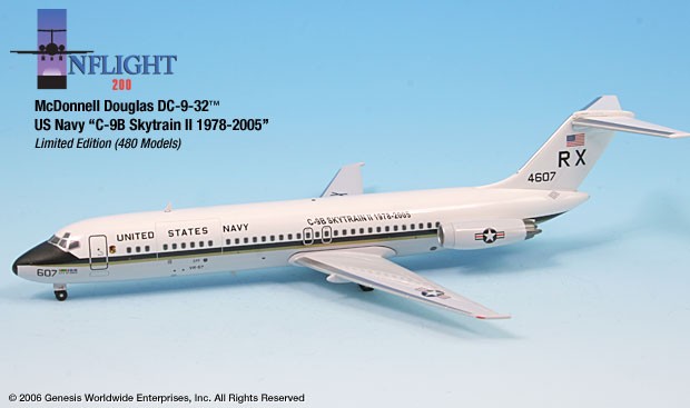 Inflight IF932006 USN Douglas C-9B Skytrain 2 VR-57 4607 Diecast 1/200 Jet Model