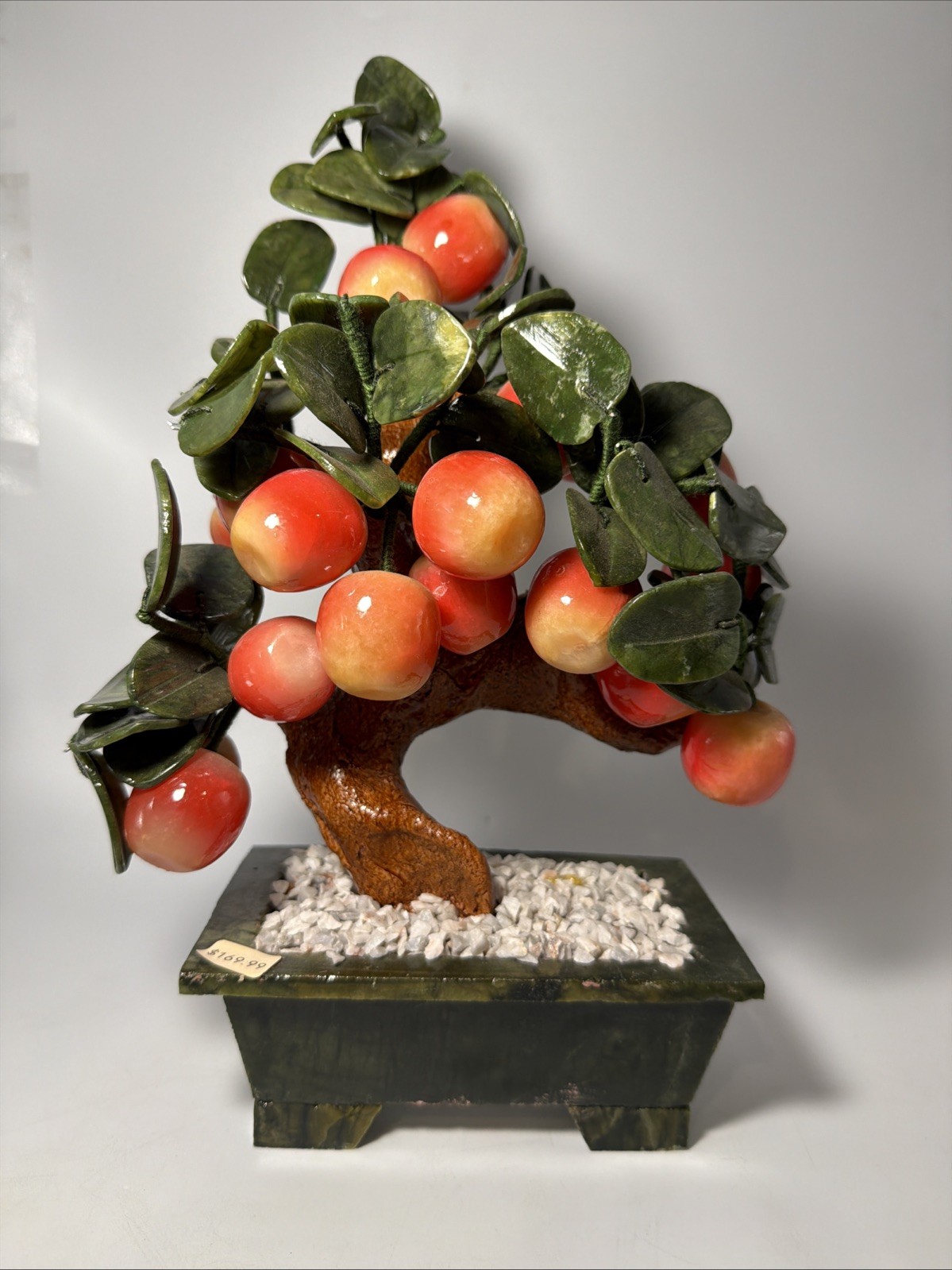 Vintage Chinese Jade Peach Bonsai Tree Sculpture Large ~14inch Heavy ~6lb Vintage Chinese Jade Peach Bonsai Tree Sculpture Large ~14inch Heavy ~6lb