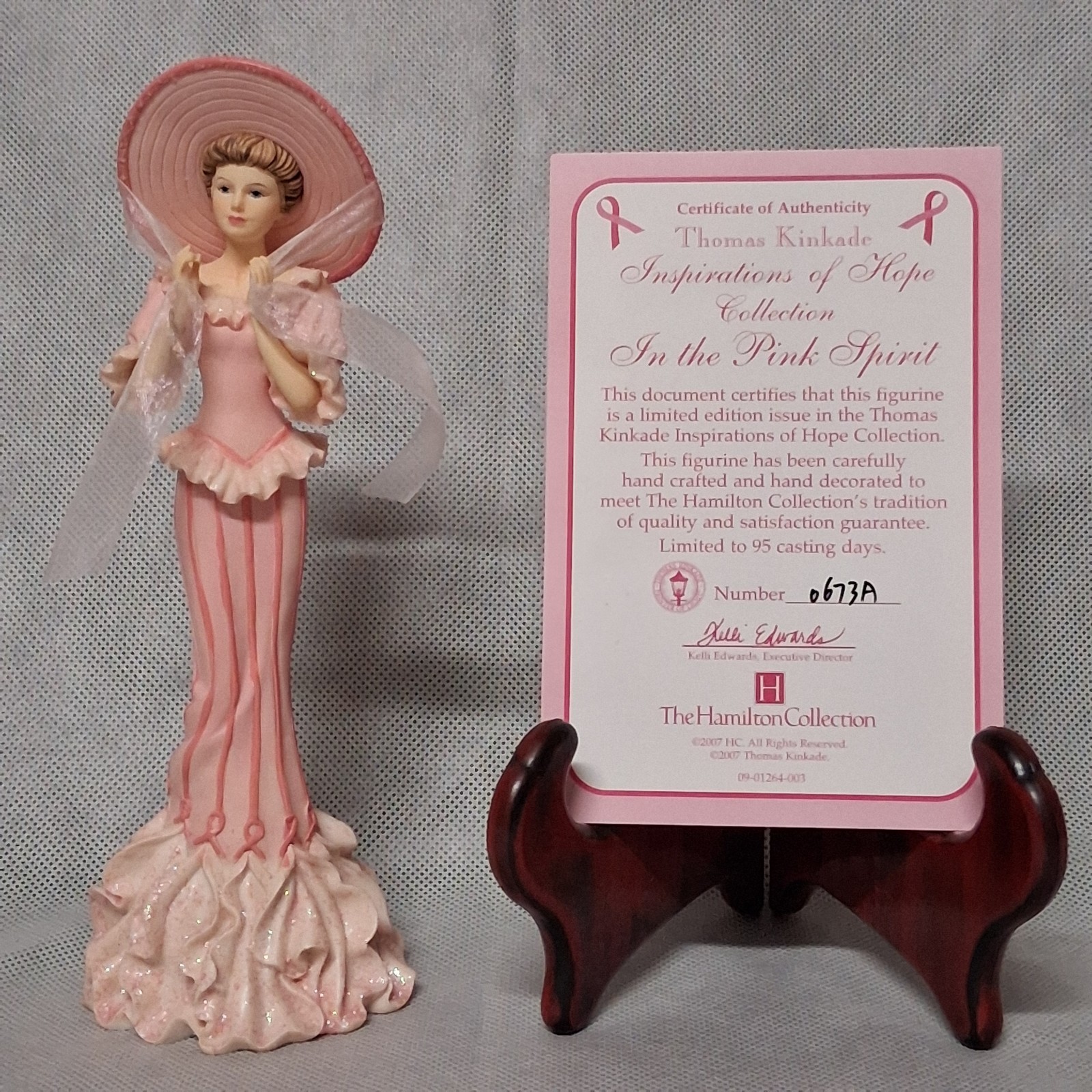 Thomas Kinkade Inspirations of Hope "In the Pink Spirit" Figurine 8" Signed 2007 Thomas Kinkade Inspirations of Hope "In the Pink Spirit" Figurine 8" Signed 2007