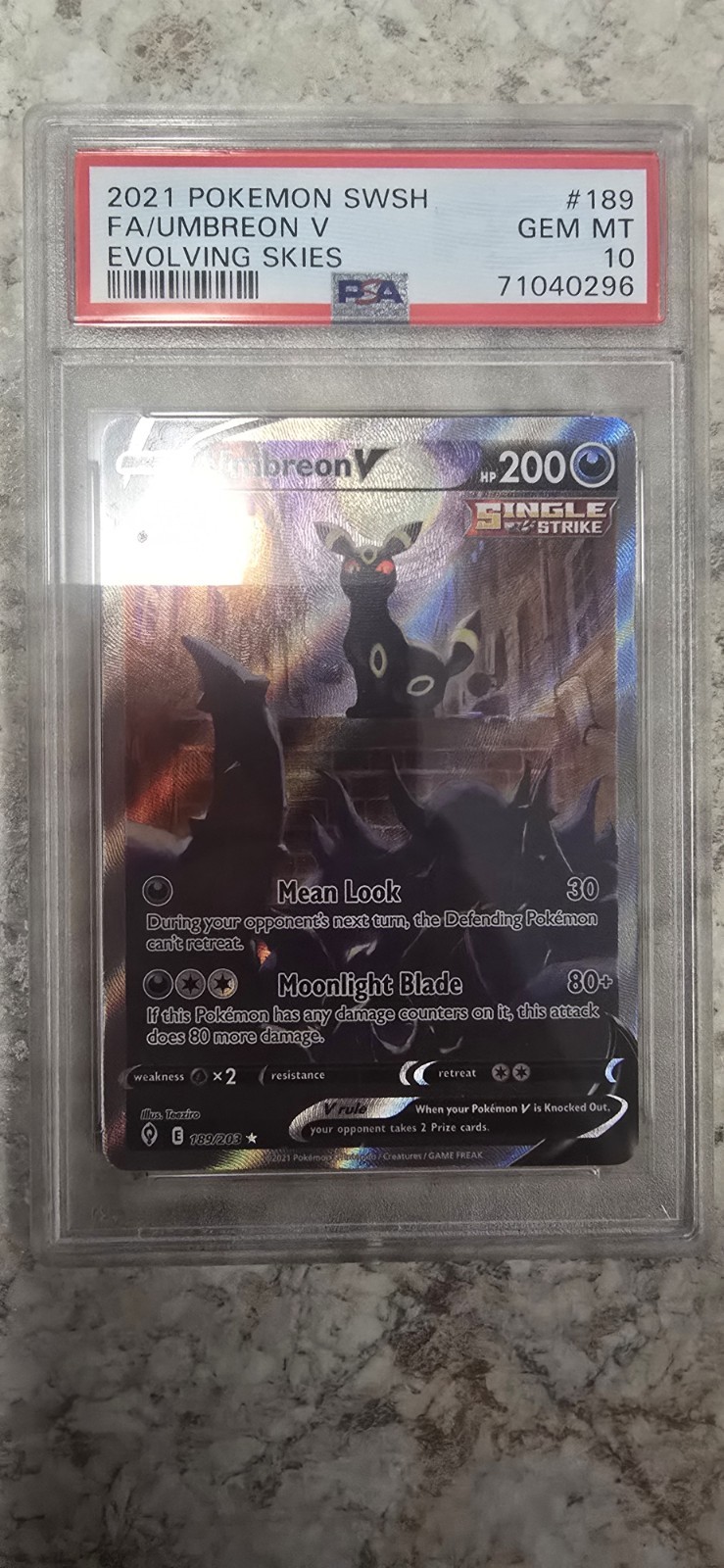 Umbreon V (Alternate Full Art) 189/203 SWSH07: Evolving Skies Holo Umbreon V (Alternate Full Art) 189/203 SWSH07: Evolving Skies Holo